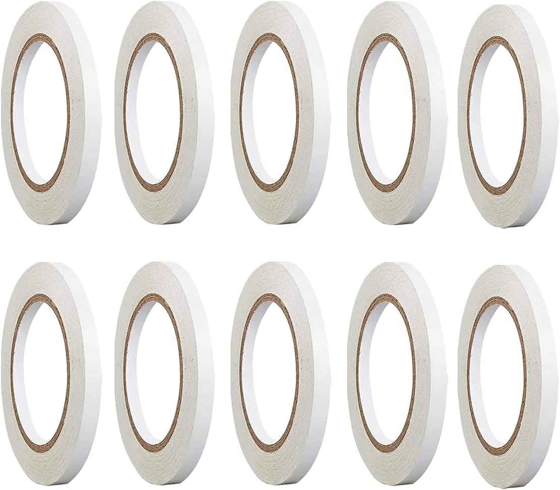 نوار چسب دو طرفه، 10 رول 5 میلی‌متری نوارهای نازک چسب دو طرفه برای کارهای دستی، ساخت کاردستی، اسکرپ بوک، مهر زدن و کارت‌سازی، سفید