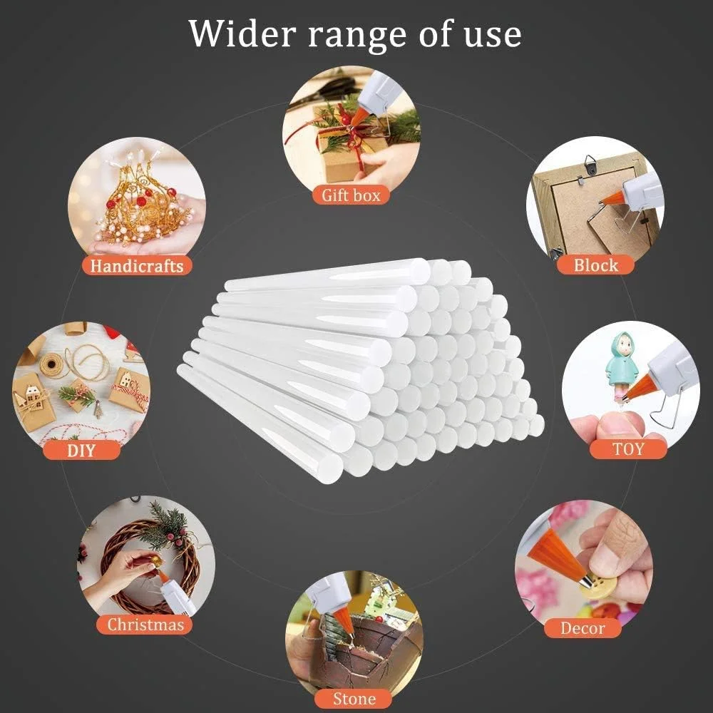 چسب حرارتی مرکبن، 30 عدد چسب حرارتی شفاف ذوب شده برای تفنگ چسب برقی مینی، قطر 7 میلی متر در طول 190 میلی متر