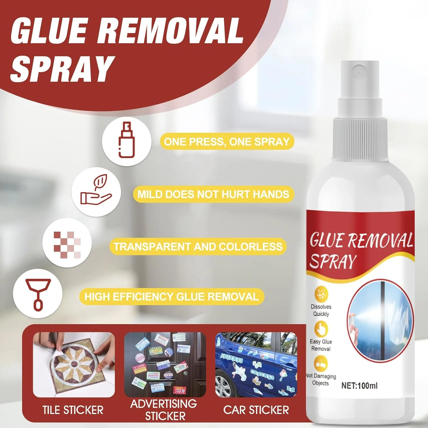 محلول پاک کننده برچسب، پاک کننده اثر چسب، پاک کننده استیکر، پاک کننده چسب قوی با کاردک دو طرفه، به سرعت برچسب های سرسخت را از تمام سطوح صاف پاک می کند، 100 میلی لیتر محلول پاک کننده برچسب، پاک کننده اثر چسب، پاک کننده استیکر، پاک کننده چسب قوی با کاردک دو طرفه، به سرعت برچسب های سرسخت را از تمام سطوح صاف پاک می کند، 100 میلی لیتر