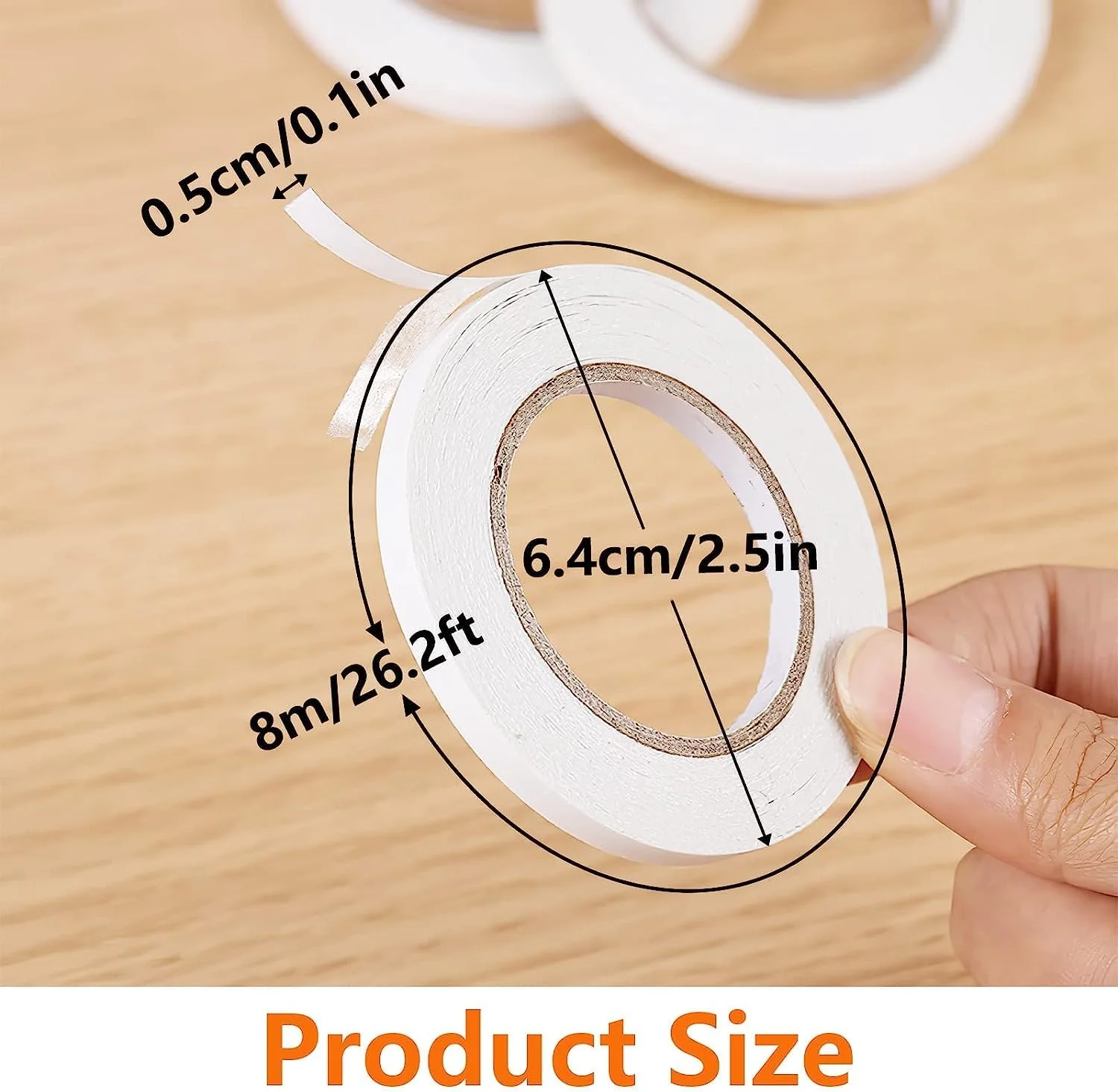 نوار چسب دو طرفه، 10 رول 5 میلی‌متری نوارهای نازک چسب دو طرفه برای کارهای دستی، ساخت کاردستی، اسکرپ بوک، مهر زدن و کارت‌سازی، سفید