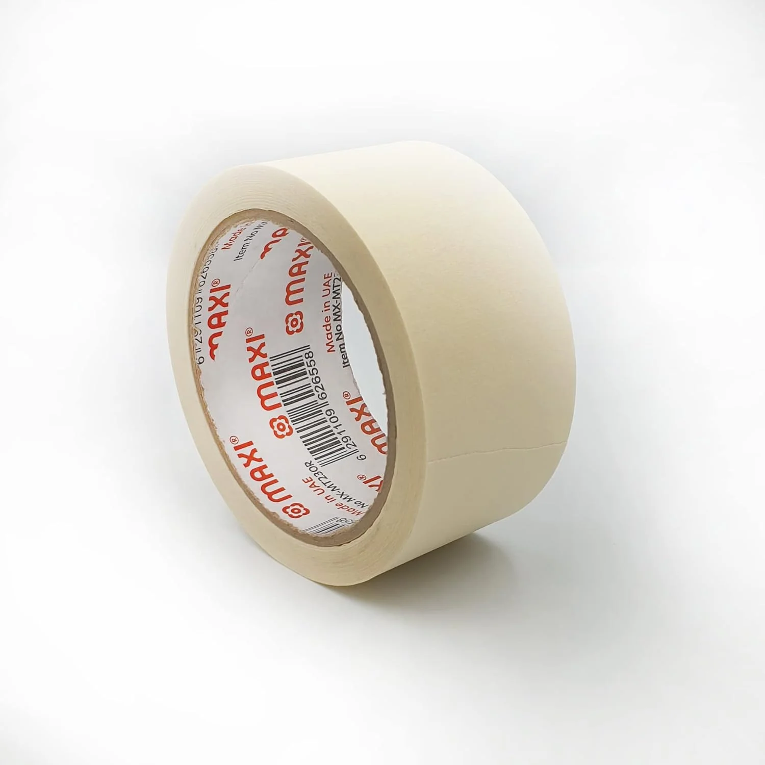 نوار چسب کاغذی اعلا ماکسی 2 اینچ در 30 یارد با هسته قرمز، برای نقاشی، برچسب زدن، بسته بندی، برای خانه، دفتر، کارگاه، سفید، MX-MT230R