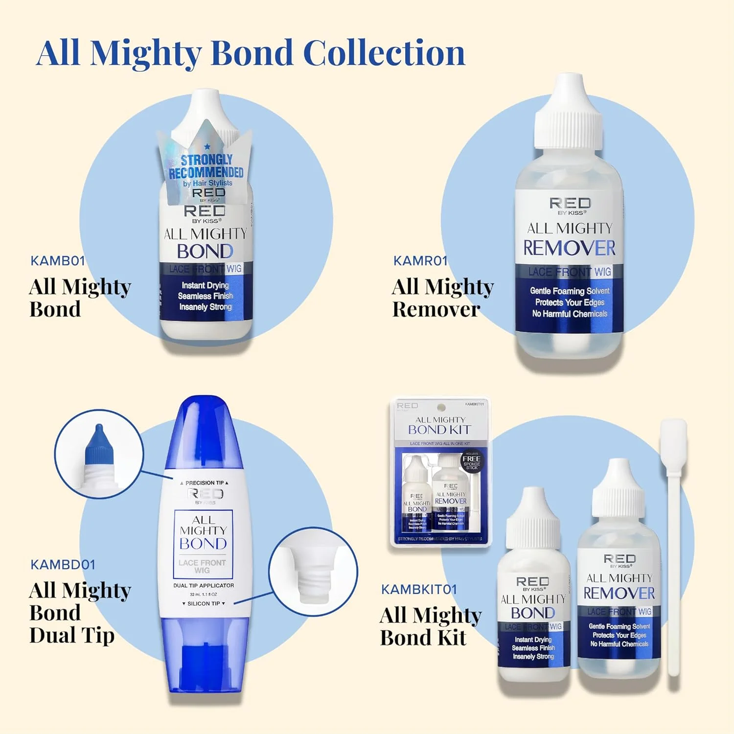 کیت کلاه گیس توری جلویی All Mighty Bond KISS - چسب 32 میلی لیتر، پاک کننده 60 میلی لیتر - KAMBKIT01 (کیت) کیت کلاه گیس توری جلویی All Mighty Bond KISS - چسب 32 میلی لیتر، پاک کننده 60 میلی لیتر - KAMBKIT01 (کیت)