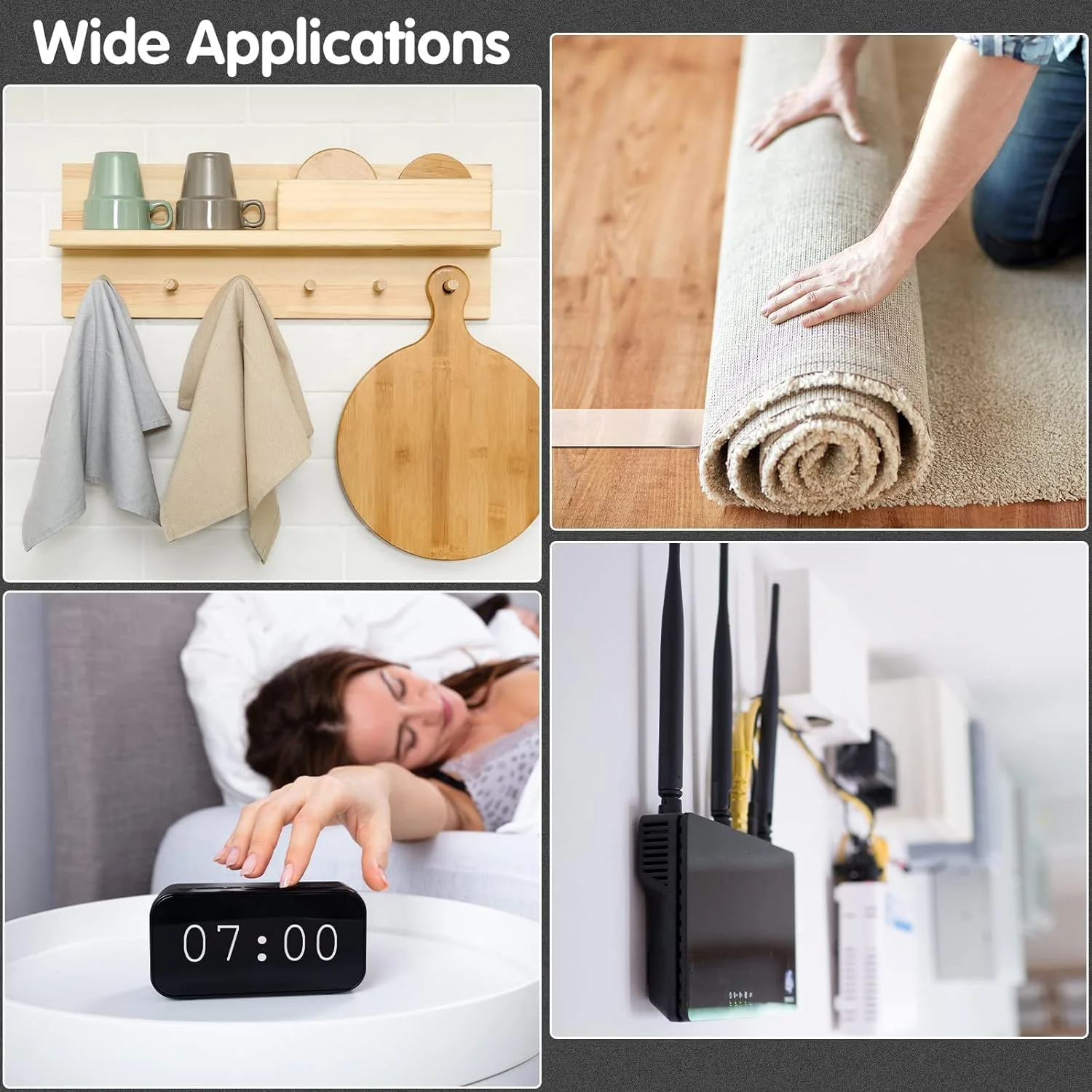 نوار دو طرفه قوی McMola، نوار چسب دو طرفه اکریلیک ضد آب شفاف، نوار چسبنده قابل جابجایی برای دیوار/فرش/چوب (3 متر در 3 سانتی متر در 2 میلی متر)