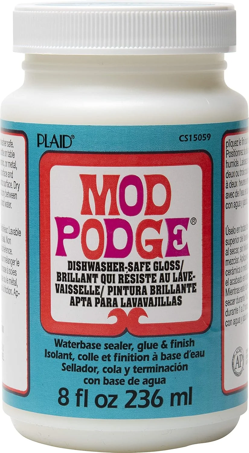 چسب دکوپاژ براق قابل شستشو در ماشین ظرفشویی Mod Podge، شفاف، 236 میلی لیتر چسب دکوپاژ براق قابل شستشو در ماشین ظرفشویی Mod Podge، شفاف، 236 میلی لیتر