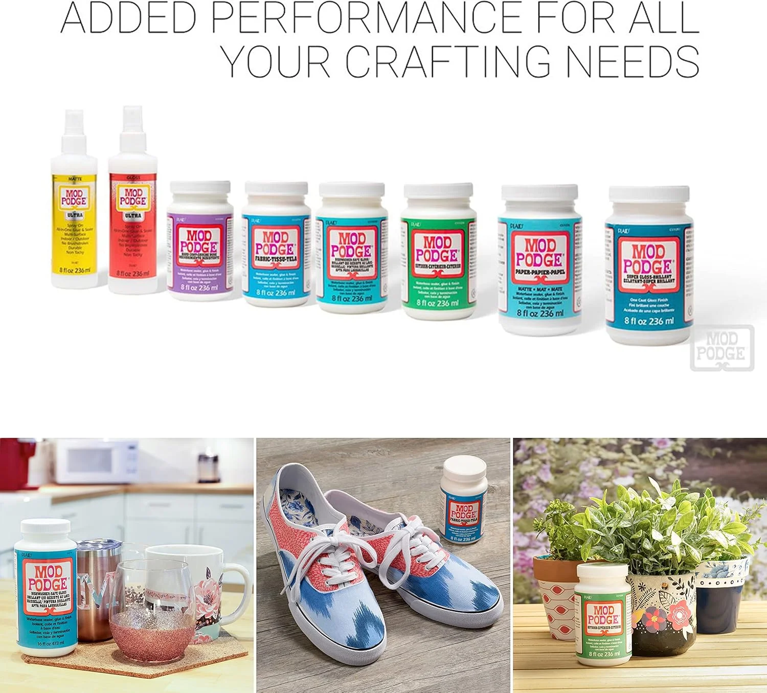 چسب دکوپاژ براق قابل شستشو در ماشین ظرفشویی Mod Podge، شفاف، 236 میلی لیتر چسب دکوپاژ براق قابل شستشو در ماشین ظرفشویی Mod Podge، شفاف، 236 میلی لیتر