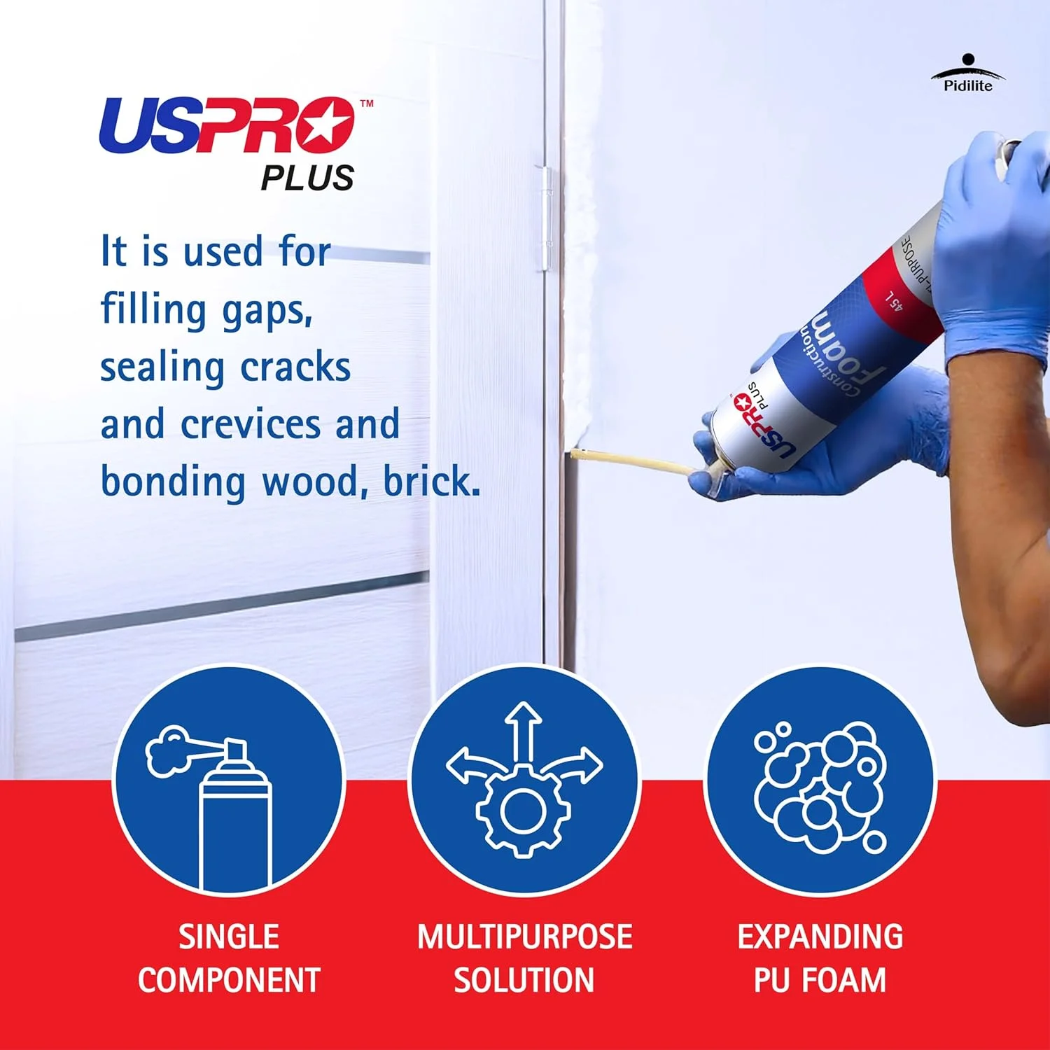 فوم پلی یورتان چند منظوره ساختمانی منبسط شونده USPRO، 750 میلی لیتر | درزگیر تک جزئی برای پنجره ها، درها، لوله ها و ترک ها | چسبندگی به چوب، آجر و پر کردن شکاف ها | فوم سنگین برای سازندگان فوم پلی یورتان چند منظوره ساختمانی منبسط شونده USPRO، 750 میلی لیتر | درزگیر تک جزئی برای پنجره ها، درها، لوله ها و ترک ها | چسبندگی به چوب، آجر و پر کردن شکاف ها | فوم سنگین برای سازندگان