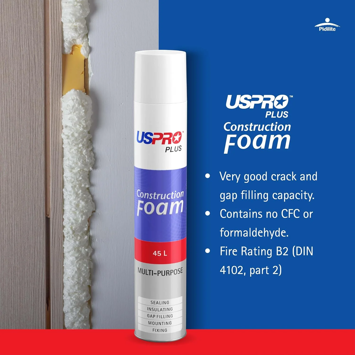 فوم پلی یورتان چند منظوره ساختمانی منبسط شونده USPRO، 750 میلی لیتر | درزگیر تک جزئی برای پنجره ها، درها، لوله ها و ترک ها | چسبندگی به چوب، آجر و پر کردن شکاف ها | فوم سنگین برای سازندگان فوم پلی یورتان چند منظوره ساختمانی منبسط شونده USPRO، 750 میلی لیتر | درزگیر تک جزئی برای پنجره ها، درها، لوله ها و ترک ها | چسبندگی به چوب، آجر و پر کردن شکاف ها | فوم سنگین برای سازندگان