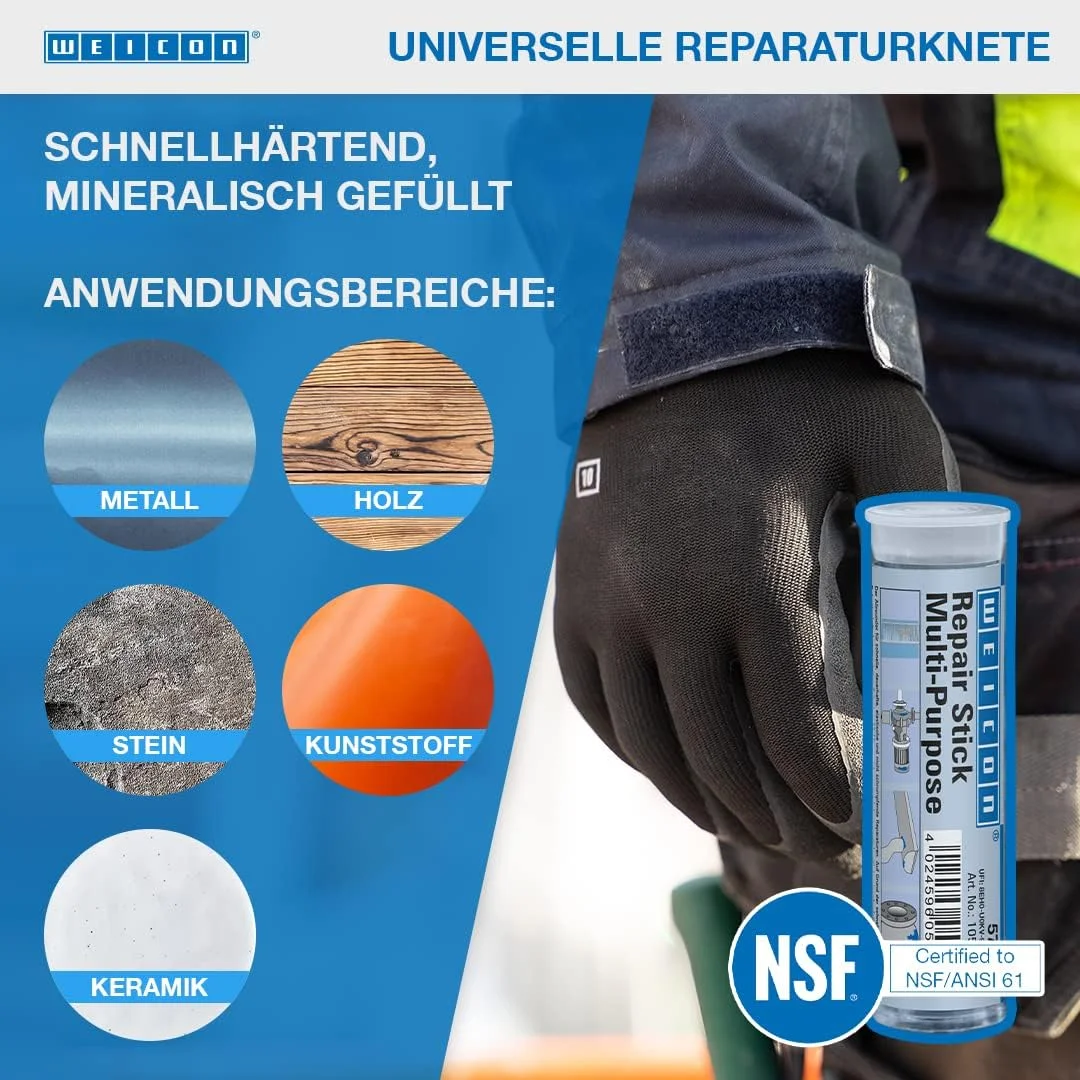 چسب تعمیراتی چند منظوره Weicon | 115 گرم | محصولی همه کاره برای تعمیرات سریع، بادوام، الاستیک و بدون انقباض چسب تعمیراتی چند منظوره Weicon | 115 گرم | محصولی همه کاره برای تعمیرات سریع، بادوام، الاستیک و بدون انقباض