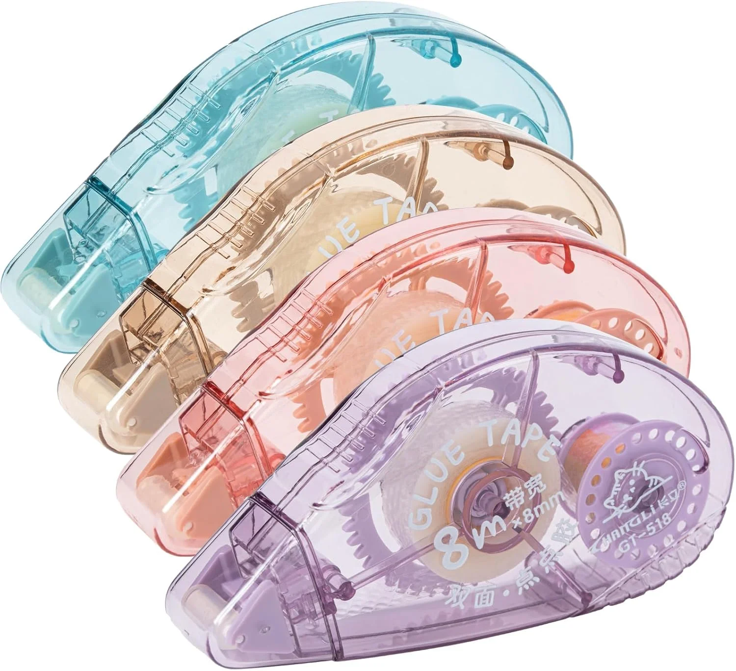 غلتک چسب دو طرفه Muyaps بسته 4 عددی، لوازم اسکرپ بوک، غلتک چسب برای صنایع دستی، نوار چسب دو طرفه برای اسکرپ بوکینگ، لوازم اداری مدرسه خانگی (4 عدد، (0.31 اینچ X 26.25 فوت))