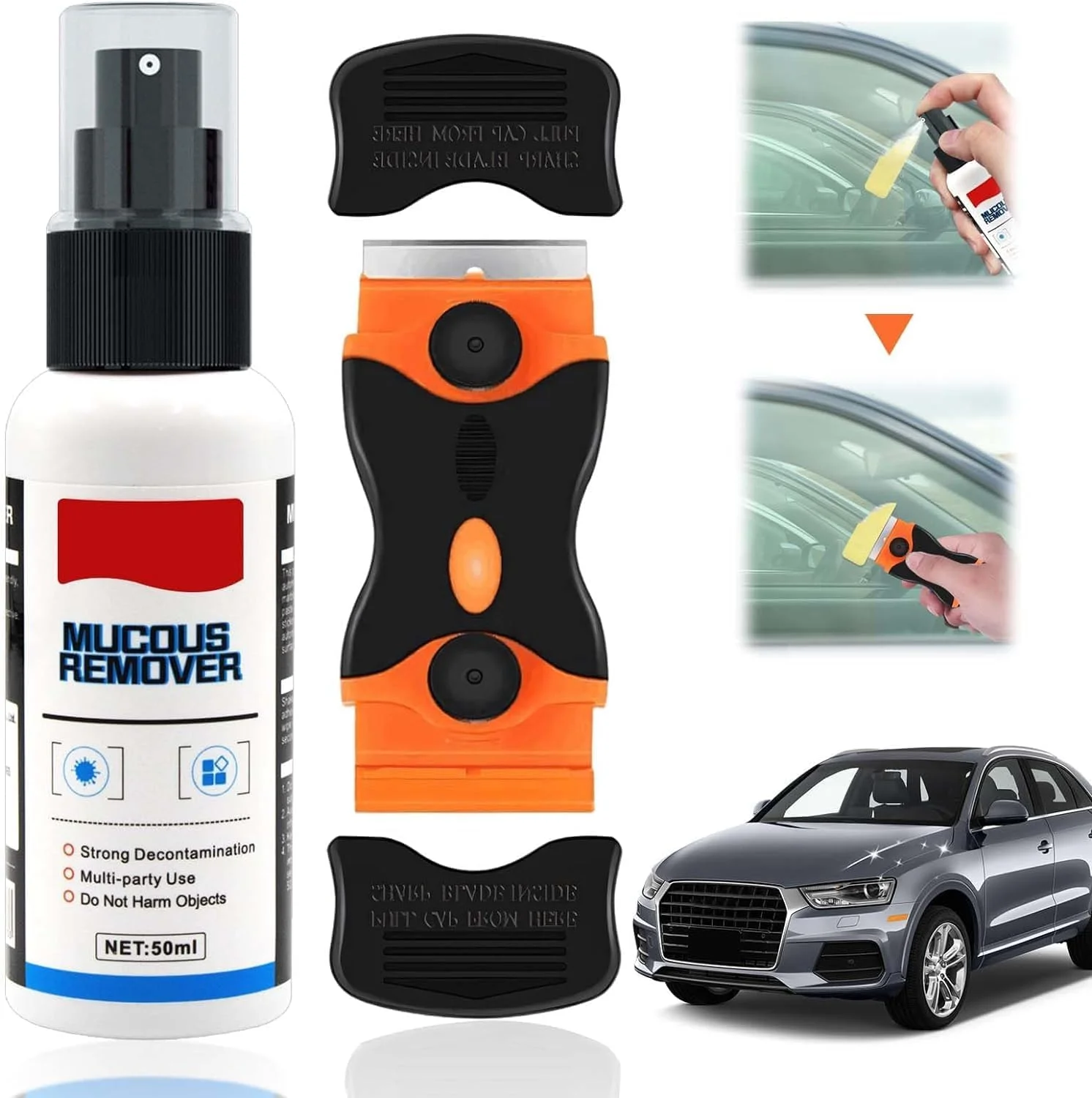 محلول پاک کننده چسب نالاکال به همراه کاردک پلاستیکی، پاک کننده برچسب و بقایای چسب، محلول تمیز کننده چند منظوره برای پاکسازی آسان