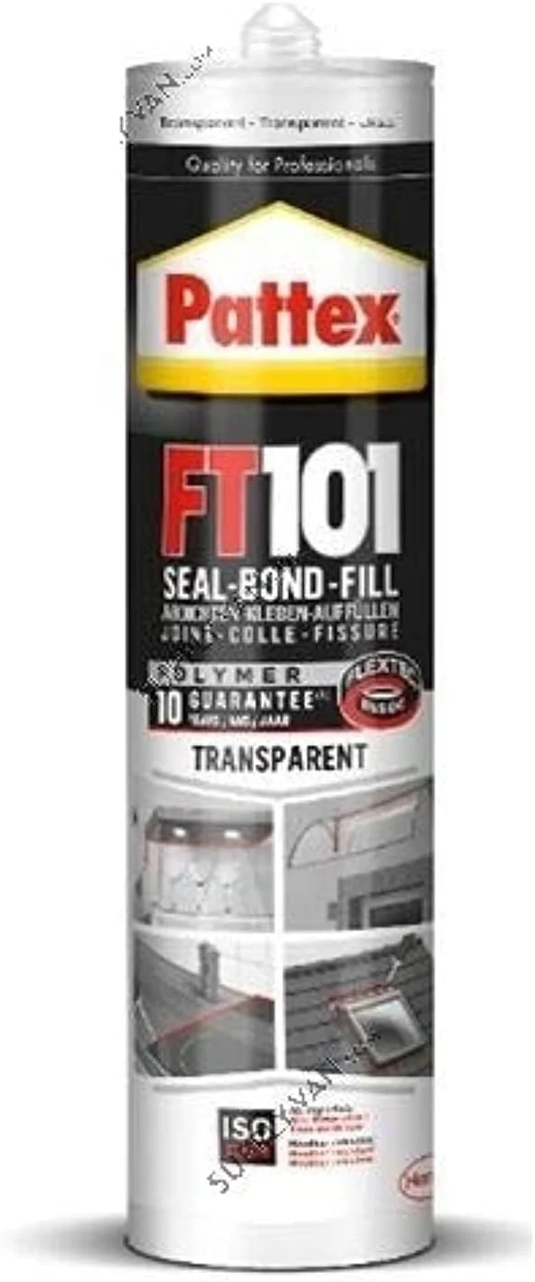 چسب ساختمانی و درزگیر سیلیکونی چند منظوره Pattex Ft101 - (280 میلی لیتر، شفاف) چسب ساختمانی و درزگیر سیلیکونی چند منظوره Pattex Ft101 - (280 میلی لیتر، شفاف)