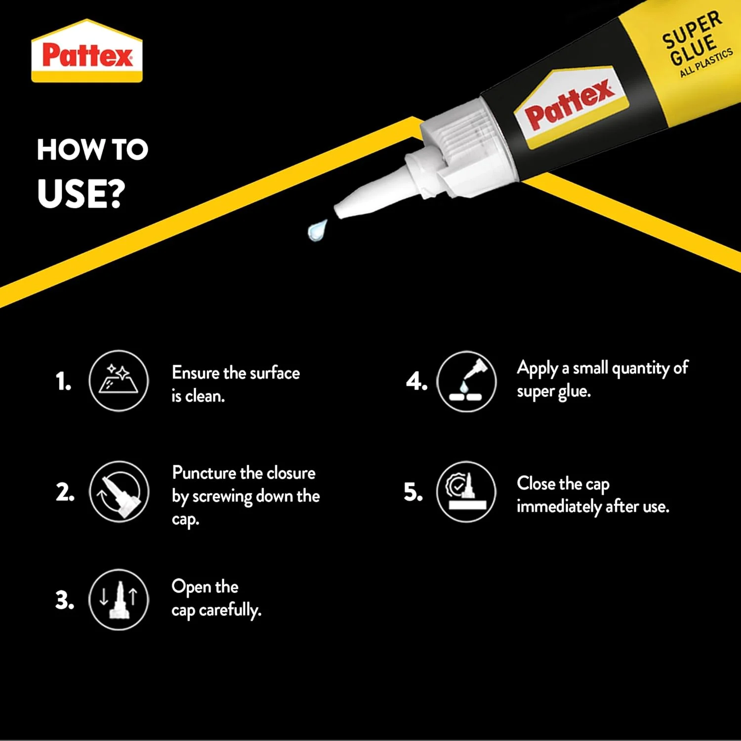 چسب قطره ای پلاستیک پاتکس | مناسب برای چسباندن انواع پلاستیک با فعال کننده خشک شدن سریع | چسبندگی فوری و تعمیر نامرئی با درپوش ضد گرفتگی | سازگار با انواع پلاستیک | 2 گرم + 4 میلی لیتر (بسته 1 عددی) چسب قطره ای پلاستیک پاتکس | مناسب برای چسباندن انواع پلاستیک با فعال کننده خشک شدن سریع | چسبندگی فوری و تعمیر نامرئی با درپوش ضد گرفتگی | سازگار با انواع پلاستیک | 2 گرم + 4 میلی لیتر (بسته 1 عددی)