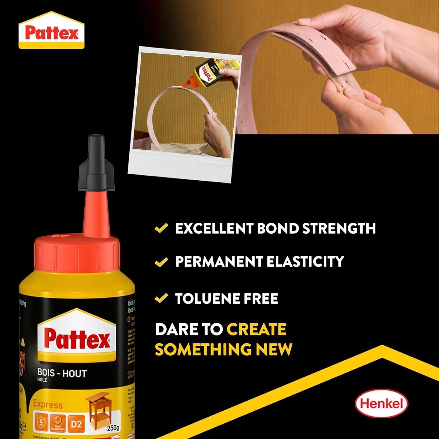 چسب چوب سریع خشک شونده Pattex Wood Express، چسب سفید، 1 عدد 250 گرمی، 2755965