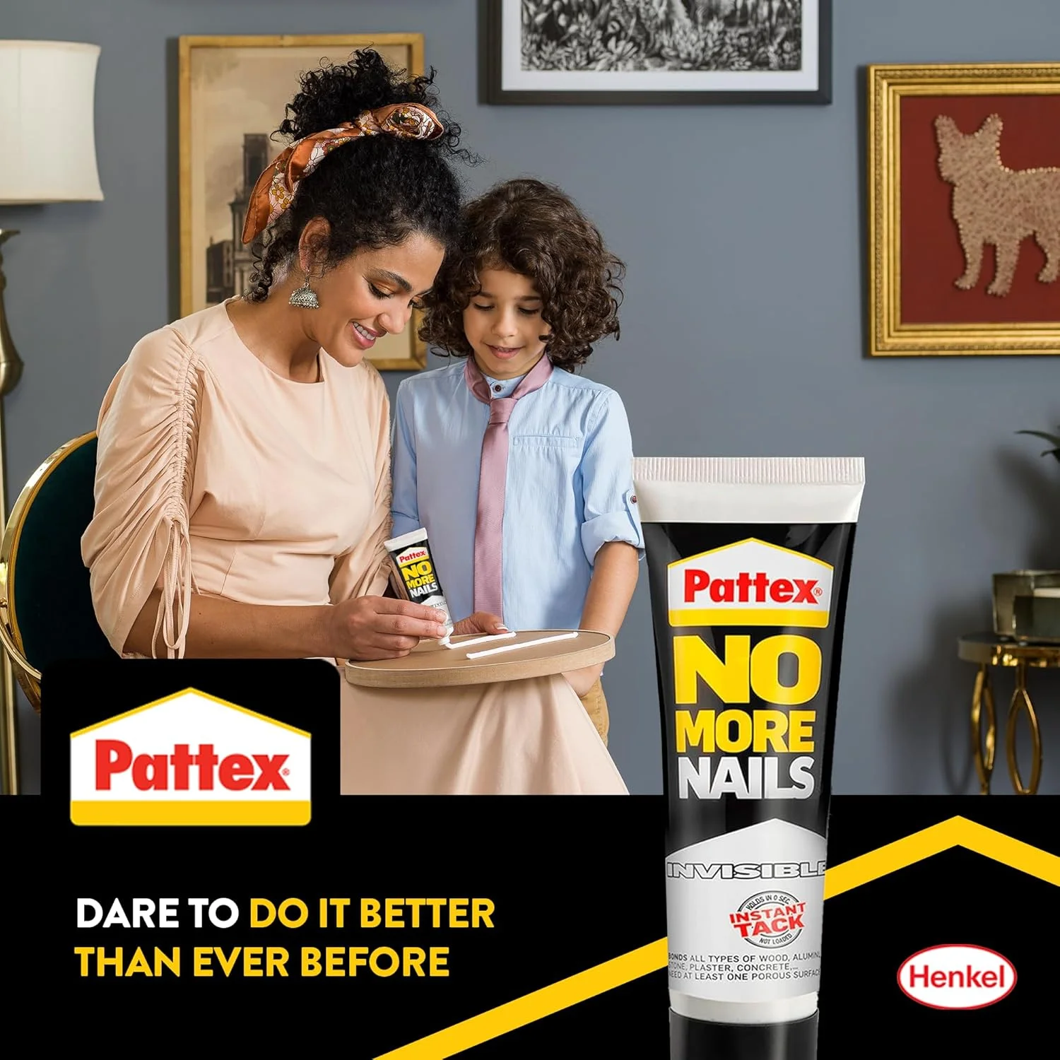 چسب بی رنگ و قوی Pattex No More Nails، چسب قوی برای چوب، سرامیک، فلز و غیره، چسب نصب فوری، بسته 2 عددی