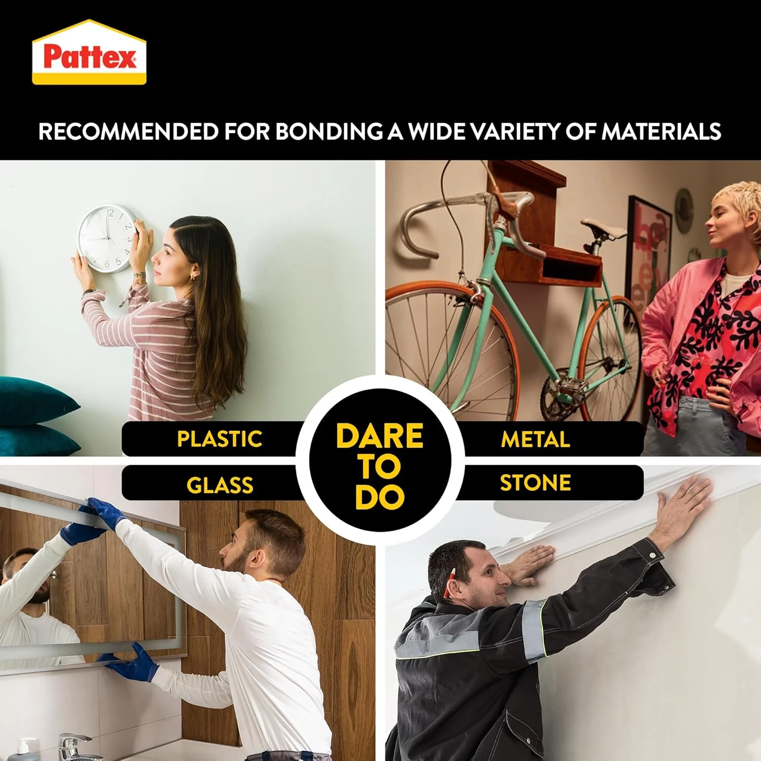 چسب بی رنگ و قوی Pattex No More Nails، چسب قوی برای چوب، سرامیک، فلز و غیره، چسب نصب فوری، بسته 2 عددی