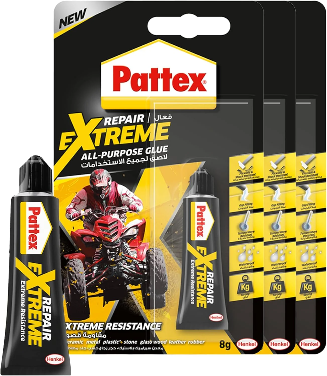 چسب همه کاره قوی Pattex Repair Extreme، 8 گرمی (بسته 3 عددی)