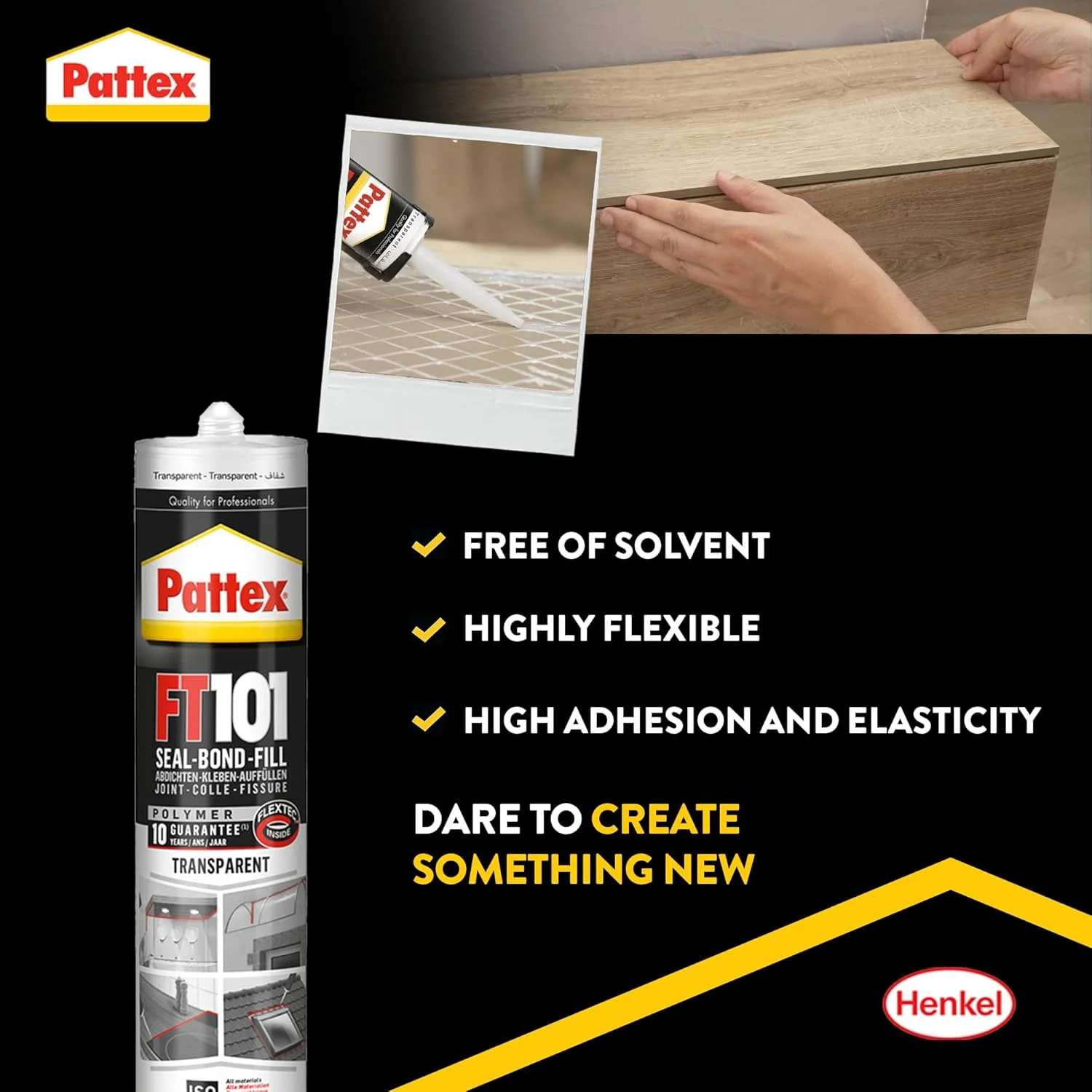 چسب سیلیکونی درزگیر، چسب سازه ای Pattex Seal-Bond-Fill، 280 میلی لیتر، شفاف چسب سیلیکونی درزگیر، چسب سازه ای Pattex Seal-Bond-Fill، 280 میلی لیتر، شفاف