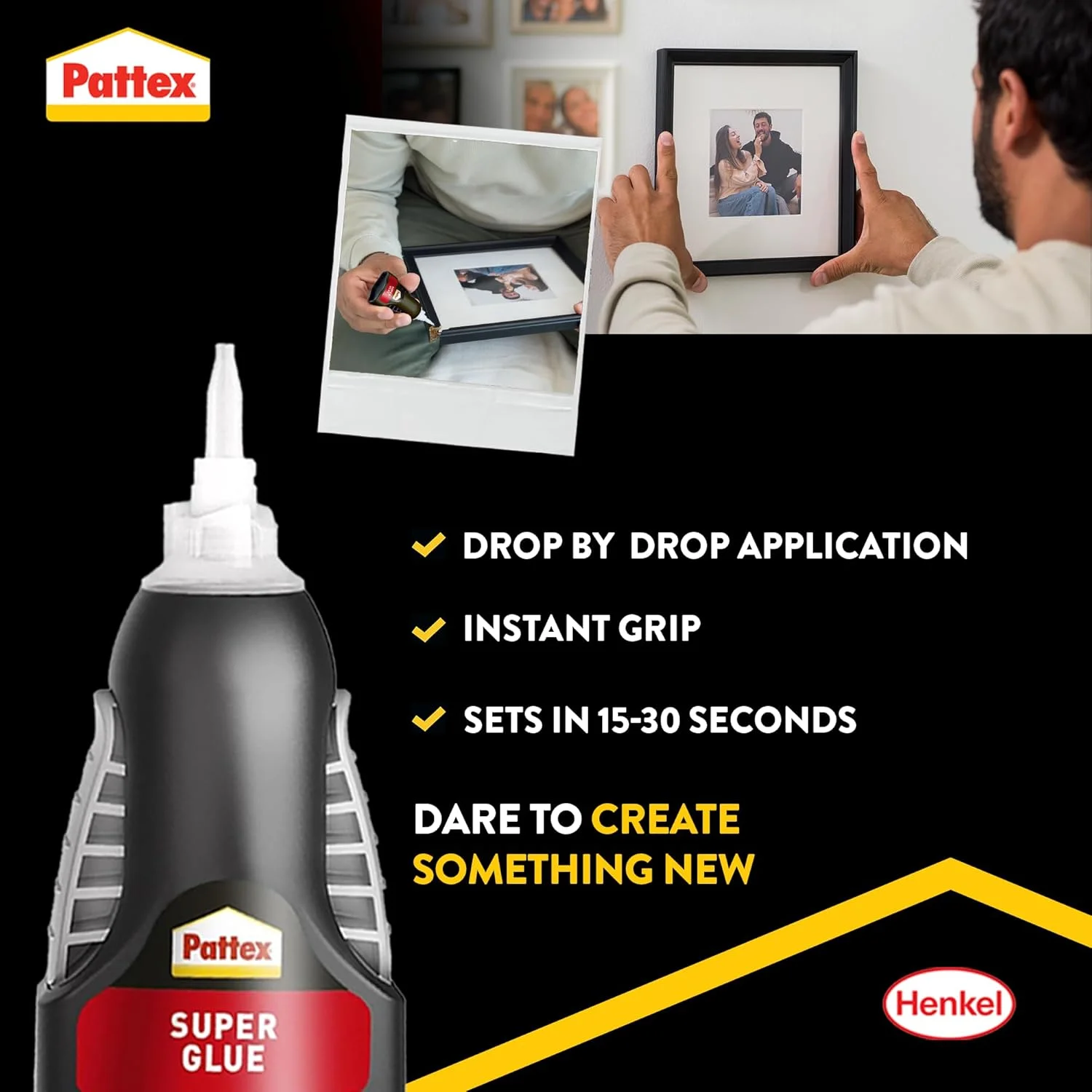 چسب قطره ای کنترل شونده Pattex، چسب شفاف برای مواد مختلف، چسب قطره ای با فرمول بدون چکه برای مصارف عمودی، با نازل دقیق، 2 عدد 3 گرمی چسب قطره ای کنترل شونده Pattex، چسب شفاف برای مواد مختلف، چسب قطره ای با فرمول بدون چکه برای مصارف عمودی، با نازل دقیق، 2 عدد 3 گرمی