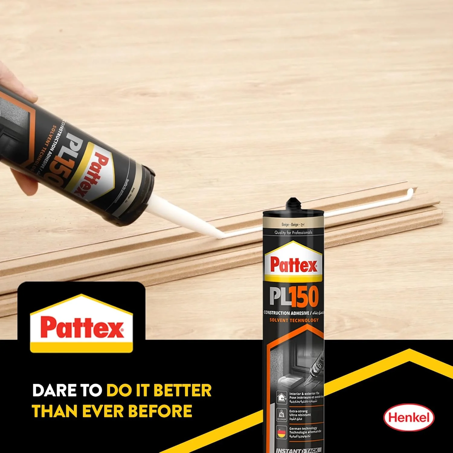 چسب ساختمانی Pattex PL150 (سفید) | چسبندگی اولیه قوی | مقاوم در برابر آب و دما | بر پایه حلال و قابل رنگ آمیزی | برای استفاده در داخل و خارج از منزل بر روی مواد غیر جاذب | 380 گرم (بسته 2 عددی) چسب ساختمانی Pattex PL150 (سفید) | چسبندگی اولیه قوی | مقاوم در برابر آب و دما | بر پایه حلال و قابل رنگ آمیزی | برای استفاده در داخل و خارج از منزل بر روی مواد غیر جاذب | 380 گرم (بسته 2 عددی)