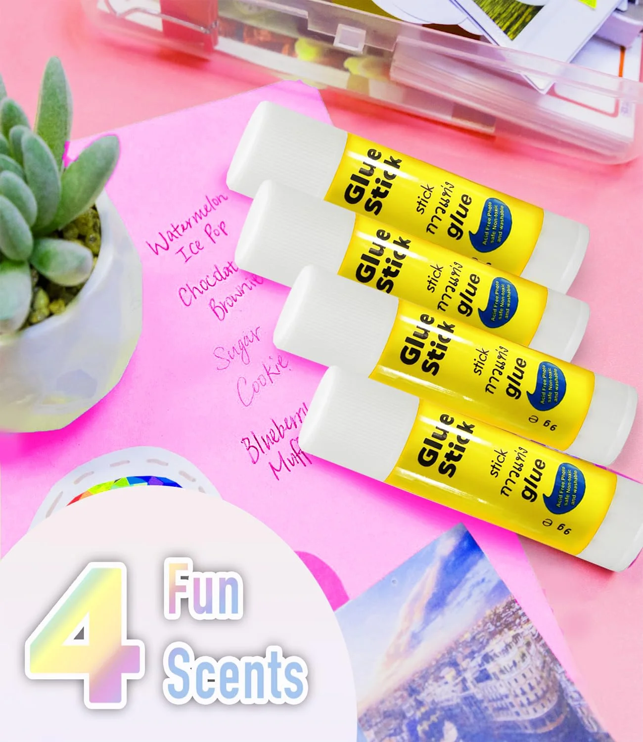 چسب ماتیکی دائمی 9 گرمی - بسته 24 عددی (مجموع 216 گرم) - چسبندگی قوی، خشک شدن سریع، غیر سمی، بدون حلال، چسب قابل شستشو - ایمن برای کودکان و بزرگسالان، ایده آل برای مدرسه، دفتر، صنایع دستی و پروژه های خانگی