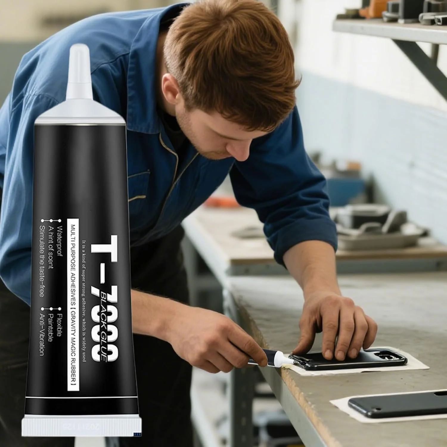 چسب صفحه نمایش تلفن - چسب جایگزین صفحه نمایش | چسب دقیق T7000 مقاوم در برابر تعریق برای مدل سازی، جواهرسازی، صنایع دستی، الکترونیک