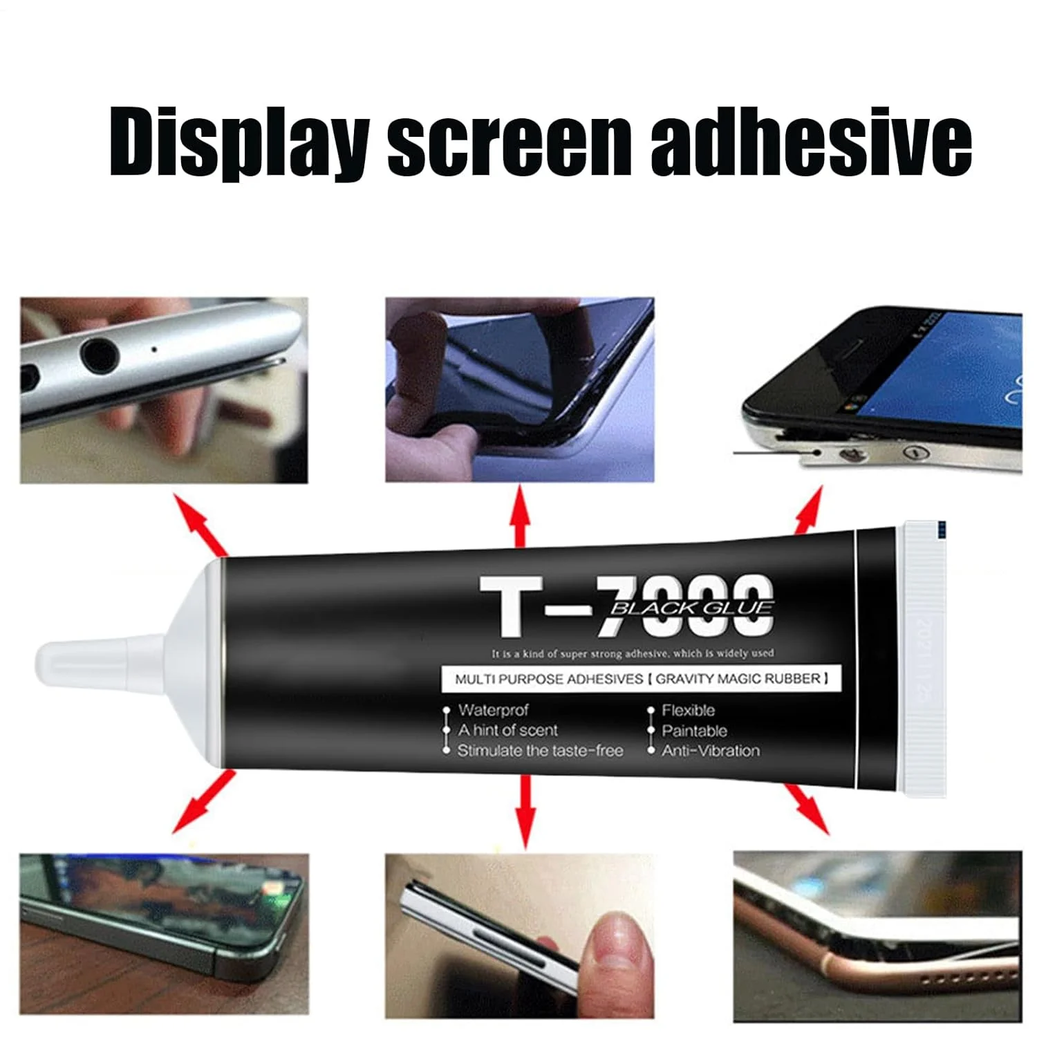 چسب صفحه نمایش تلفن - چسب جایگزین صفحه نمایش | چسب دقیق T7000 مقاوم در برابر تعریق برای مدل سازی، جواهرسازی، صنایع دستی، الکترونیک