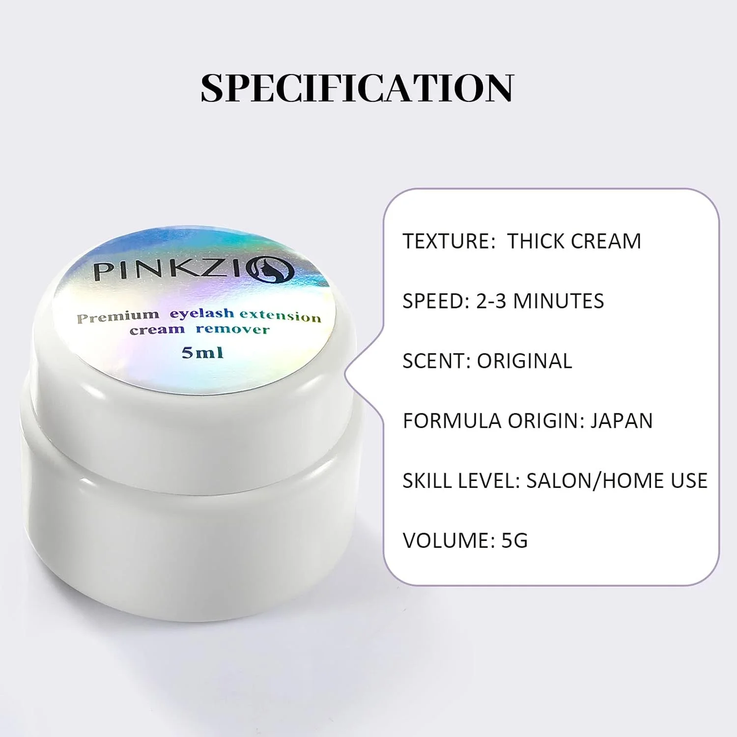 پاک کننده چسب اکستنشن مژه، پاک کننده کرمی اکستنشن مژه برای چسب اکستنشن مژه، حل کننده سریع چسب مژه، کنترل آسان، بدون آسیب به مژه های طبیعی - 5 میلی لیتر، سفید