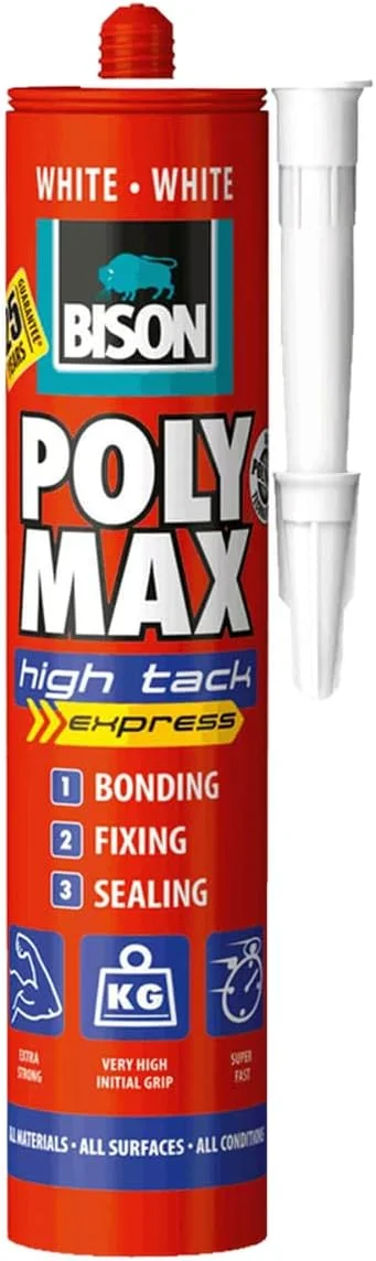 چسب و درزگیر مونتاژ یونیورسال بیسون پلیمکس، با قدرت چسبندگی نهایی بسیار بالا.