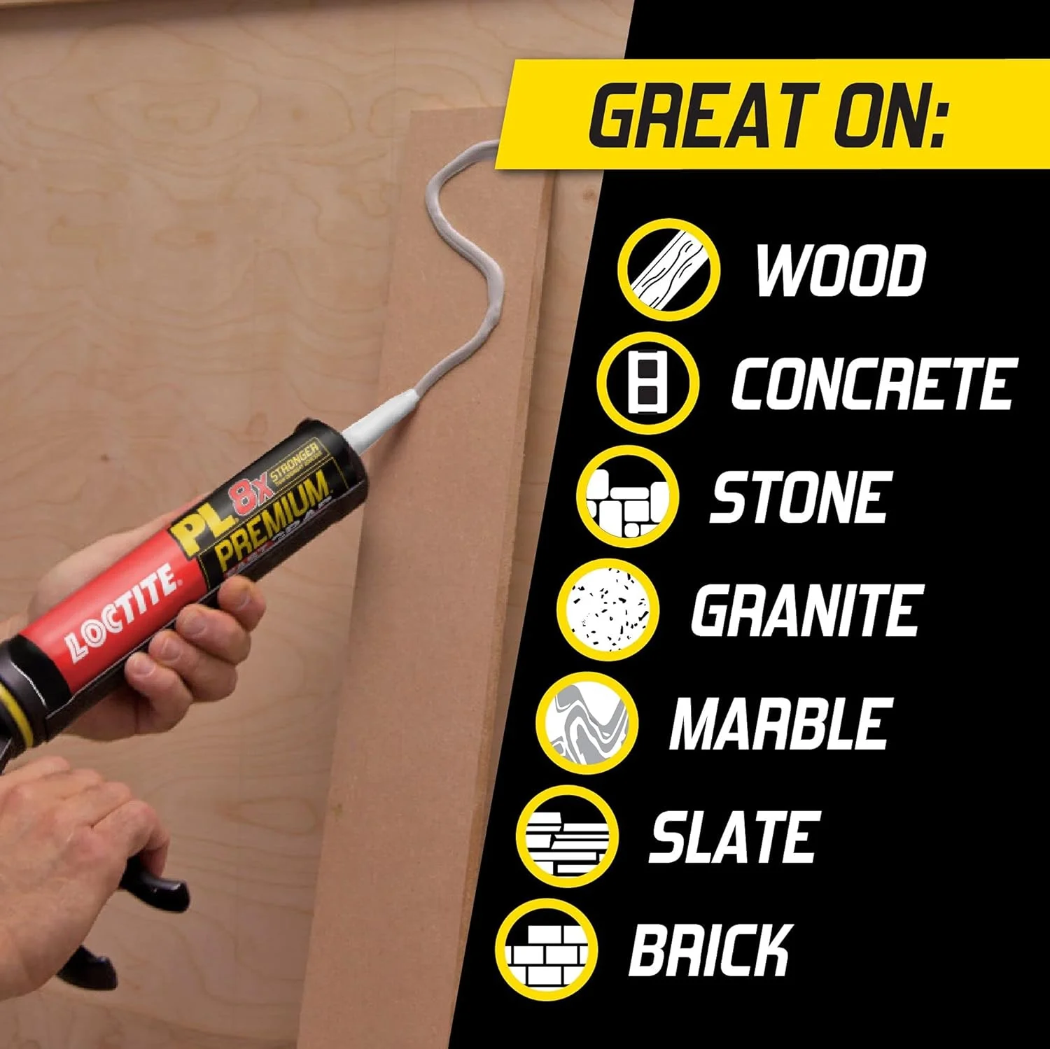 چسب ساختمانی پلی یورتان Loctite PL Premium با گیرایی سریع، کارتریج 10 اونسی (1417170)
