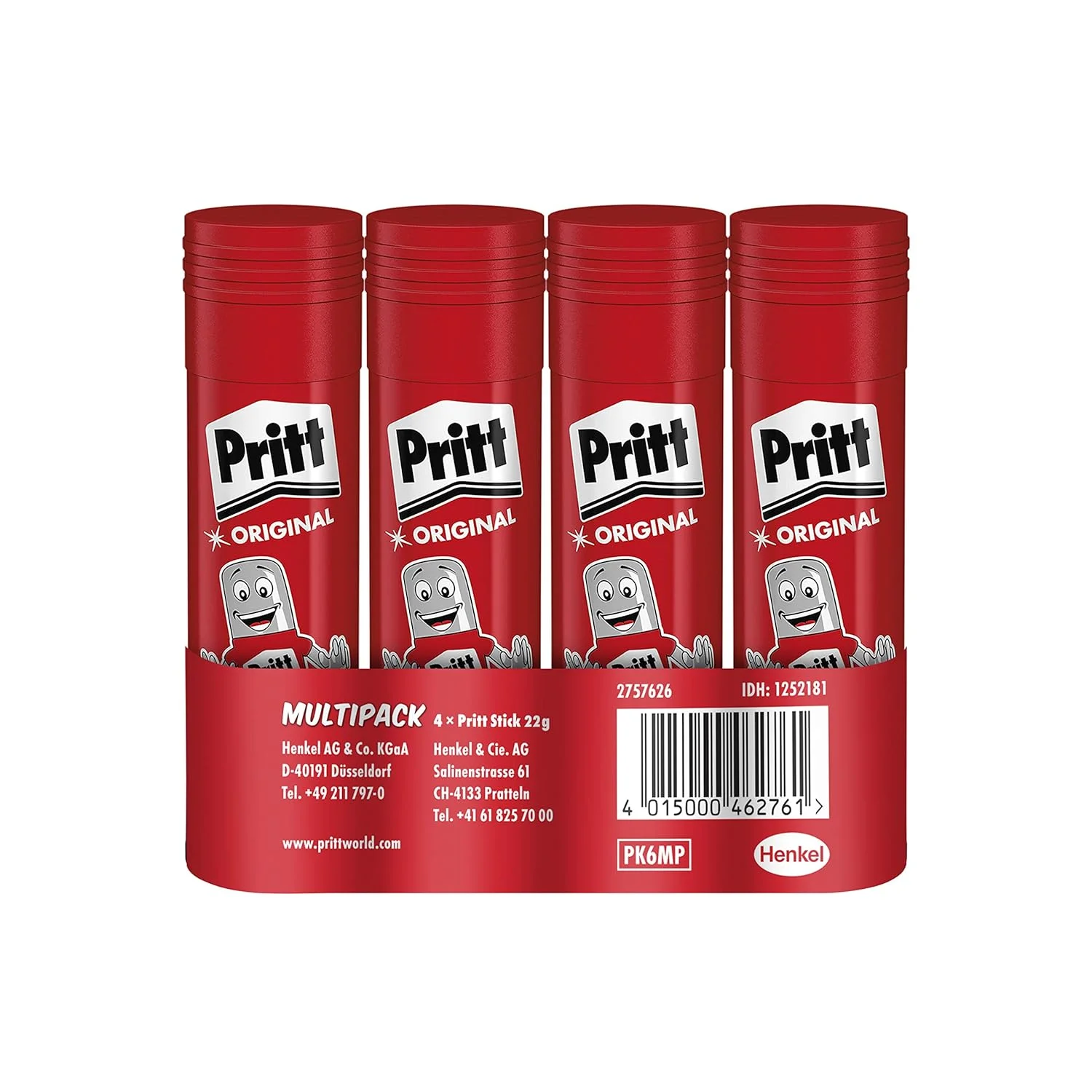 چسب ماتیکی پریت، چسب ایمن و مناسب کودکان برای هنر و کاردستی، چسبندگی قوی برای لوازم مدرسه و اداری، 4 عدد 22 گرمی