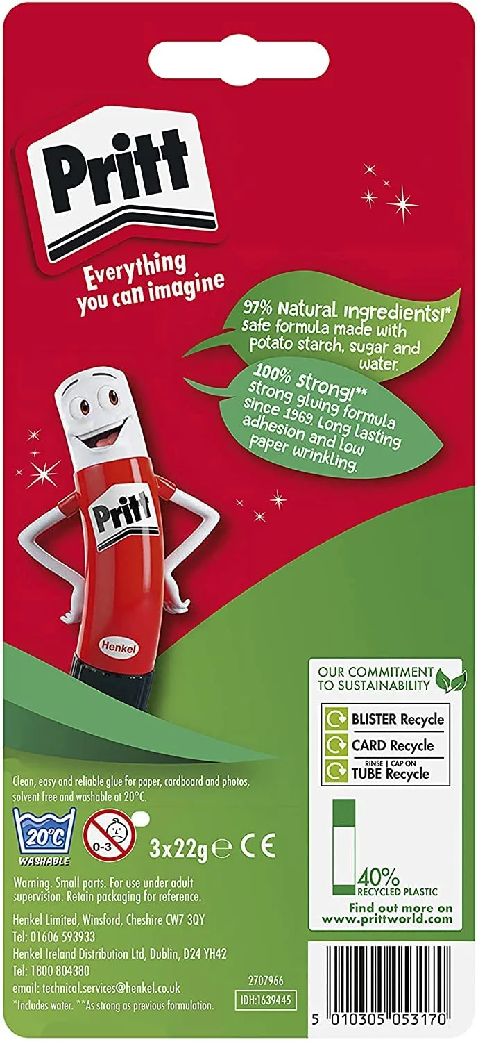 چسب ماتیکی پریت، چسب کاردستی ایمن و مناسب کودکان برای فعالیت های هنری و کاردستی، چسبندگی قوی برای لوازم مدرسه و اداری، 22 گرمی (بسته 3 عددی) چسب ماتیکی پریت، چسب کاردستی ایمن و مناسب کودکان برای فعالیت های هنری و کاردستی، چسبندگی قوی برای لوازم مدرسه و اداری، 22 گرمی (بسته 3 عددی)