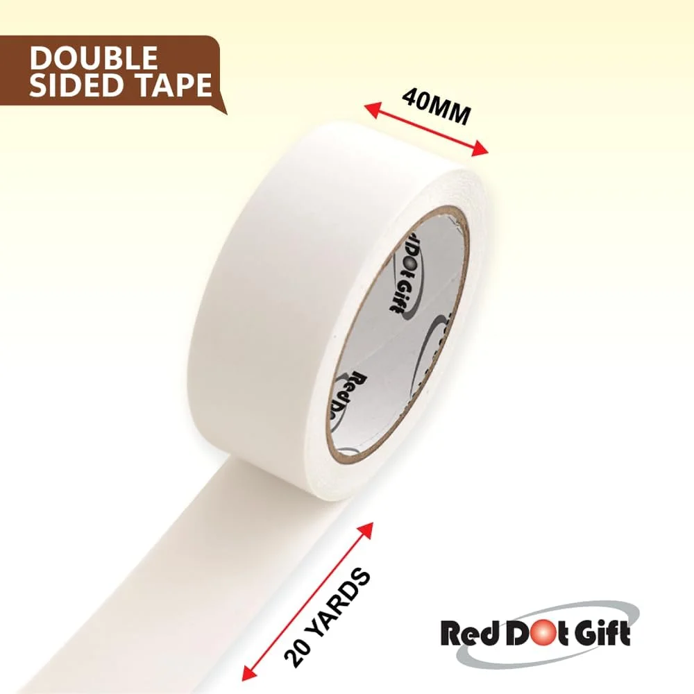 چسب دو طرفه Red Dot Gift® برای صنایع دستی، چسب دو طرفه چند سایز برای هنر، عکاسی، جعبه هدیه، اسکرپ بوک، کارت سازی، پشت کاغذی (40 میلی متر x 20 یارد x 1 بسته) چسب دو طرفه Red Dot Gift® برای صنایع دستی، چسب دو طرفه چند سایز برای هنر، عکاسی، جعبه هدیه، اسکرپ بوک، کارت سازی، پشت کاغذی (40 میلی متر x 20 یارد x 1 بسته)