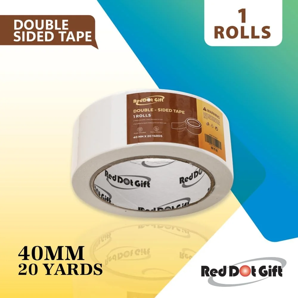 چسب دو طرفه Red Dot Gift® برای صنایع دستی، چسب دو طرفه چند سایز برای هنر، عکاسی، جعبه هدیه، اسکرپ بوک، کارت سازی، پشت کاغذی (40 میلی متر x 20 یارد x 1 بسته) چسب دو طرفه Red Dot Gift® برای صنایع دستی، چسب دو طرفه چند سایز برای هنر، عکاسی، جعبه هدیه، اسکرپ بوک، کارت سازی، پشت کاغذی (40 میلی متر x 20 یارد x 1 بسته)