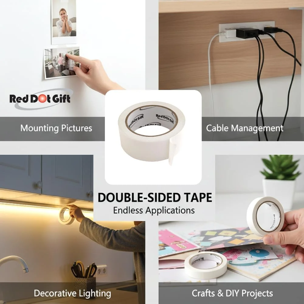 چسب دو طرفه Red Dot Gift® برای صنایع دستی، چسب دو طرفه چند سایز برای هنر، عکاسی، جعبه هدیه، اسکرپ بوک، کارت سازی، پشت کاغذی (40 میلی متر x 20 یارد x 1 بسته) چسب دو طرفه Red Dot Gift® برای صنایع دستی، چسب دو طرفه چند سایز برای هنر، عکاسی، جعبه هدیه، اسکرپ بوک، کارت سازی، پشت کاغذی (40 میلی متر x 20 یارد x 1 بسته)