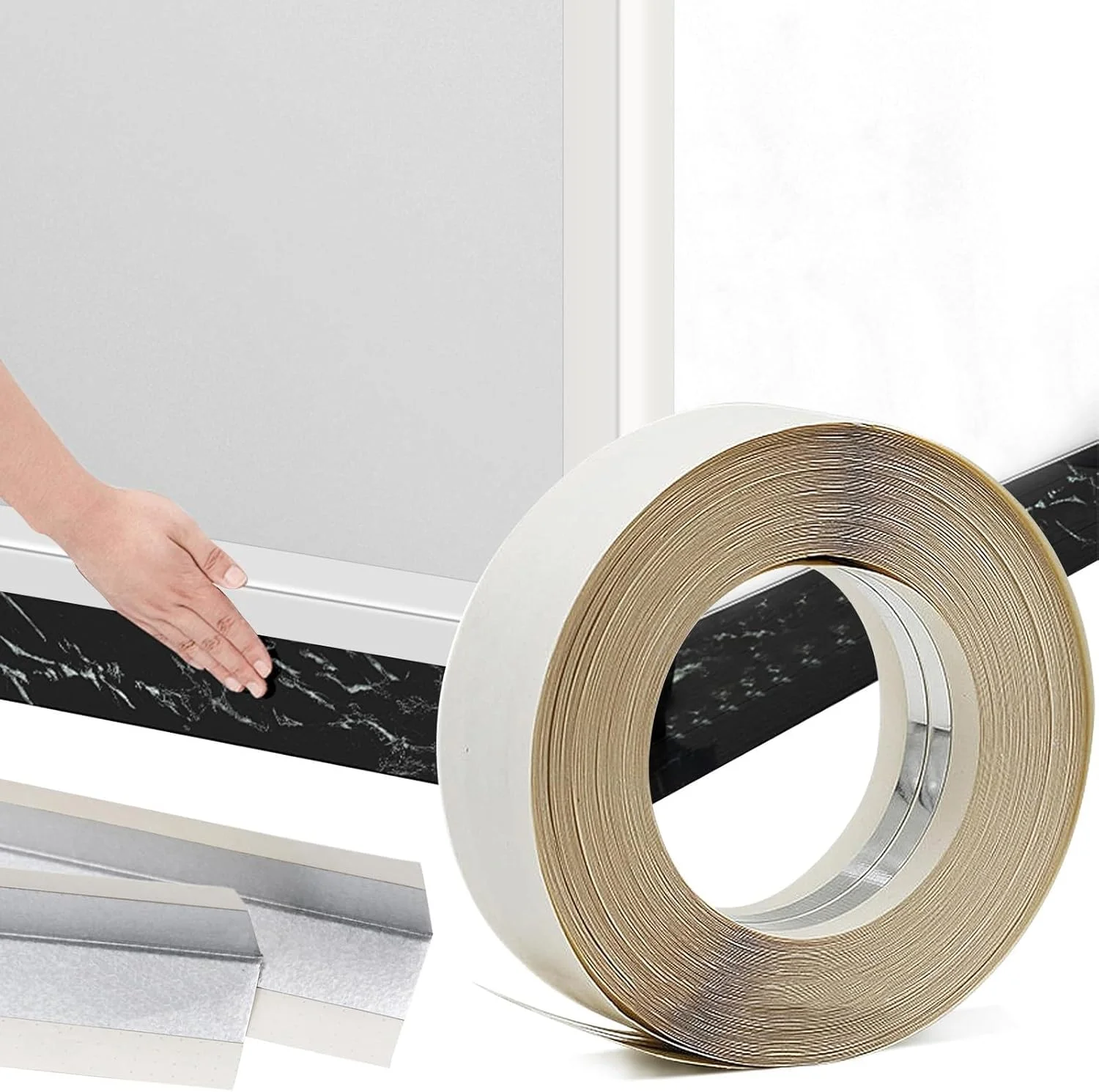 نوار گوشه فلزی تقویت شده برای دیوار خشک 5 سانتی متر در 30 متر، مهره تعمیر دیوار خشک برای گوشه های داخلی و خارجی، رفع ترک سه طرفه، نوار گوشه بادوام بدون چسب برای تعمیر حرفه ای دیوار