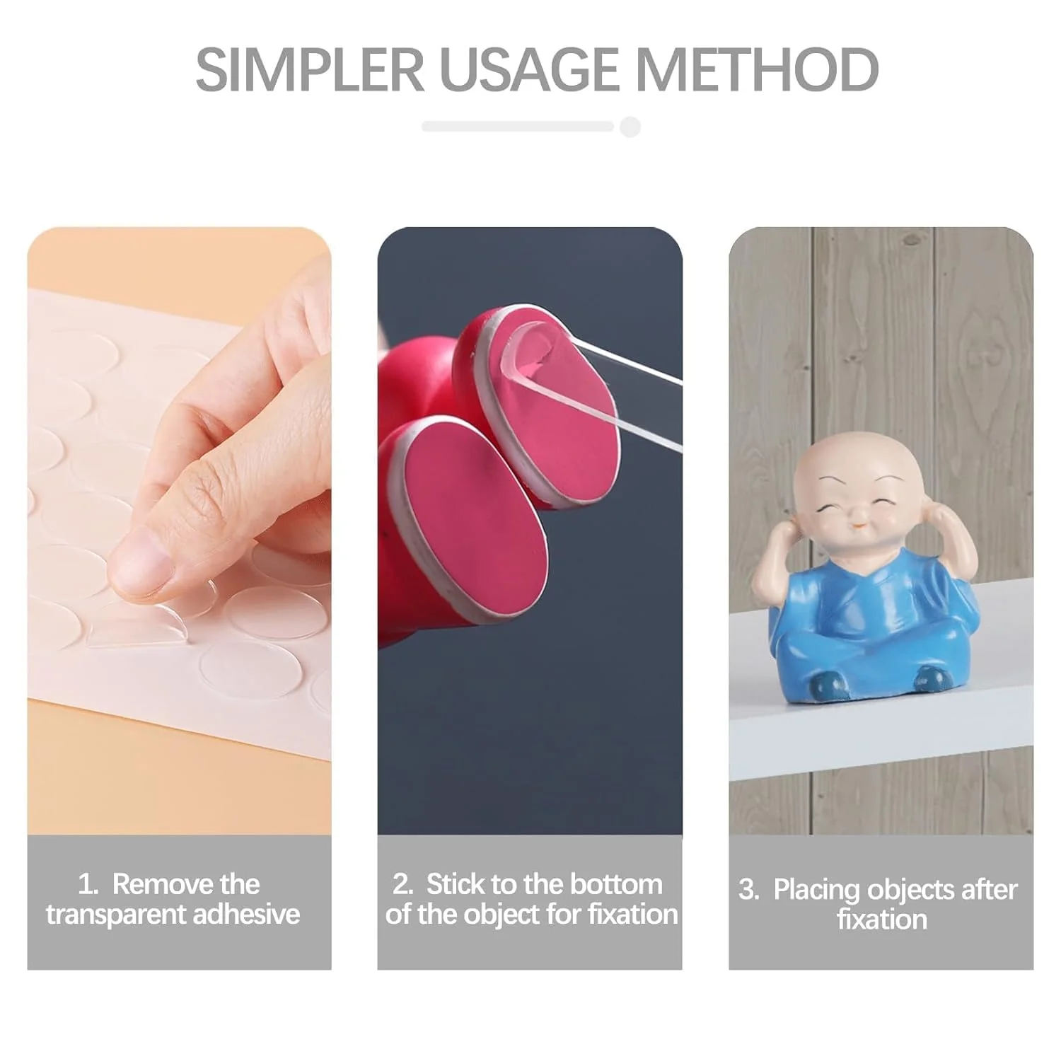 ۳۰۰ عدد چسب ژله ای شفاف موزه، چسب پوستر، چسب دو طرفه بدون اثر، نقاط چسبی برای صنایع دستی، بادکنک، تزئینات جشن