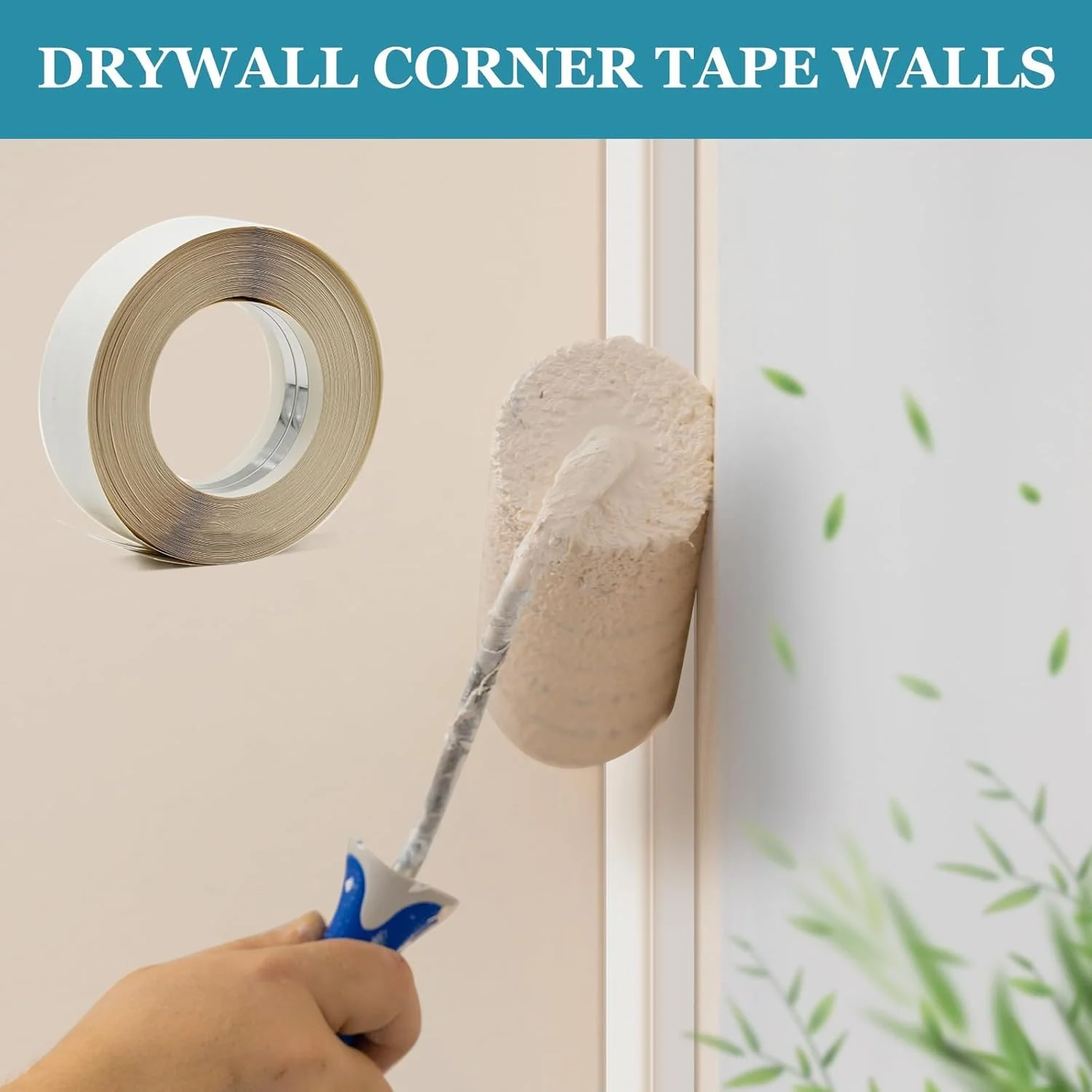 نوار گوشه فلزی تقویت شده برای دیوار خشک 5 سانتی متر در 30 متر، مهره تعمیر دیوار خشک برای گوشه های داخلی و خارجی، رفع ترک سه طرفه، نوار گوشه بادوام بدون چسب برای تعمیر حرفه ای دیوار