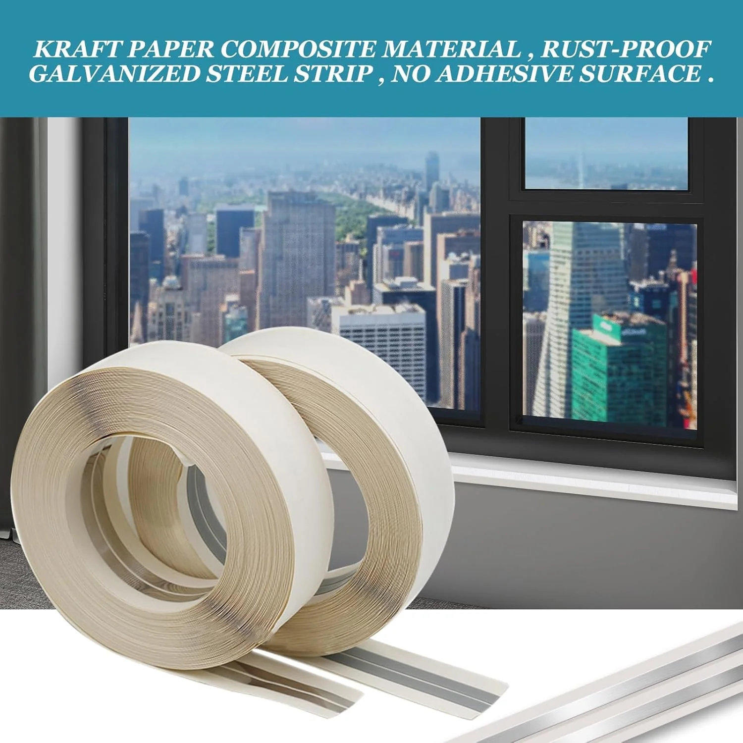 نوار گوشه فلزی تقویت شده برای دیوار خشک 5 سانتی متر در 30 متر، مهره تعمیر دیوار خشک برای گوشه های داخلی و خارجی، رفع ترک سه طرفه، نوار گوشه بادوام بدون چسب برای تعمیر حرفه ای دیوار