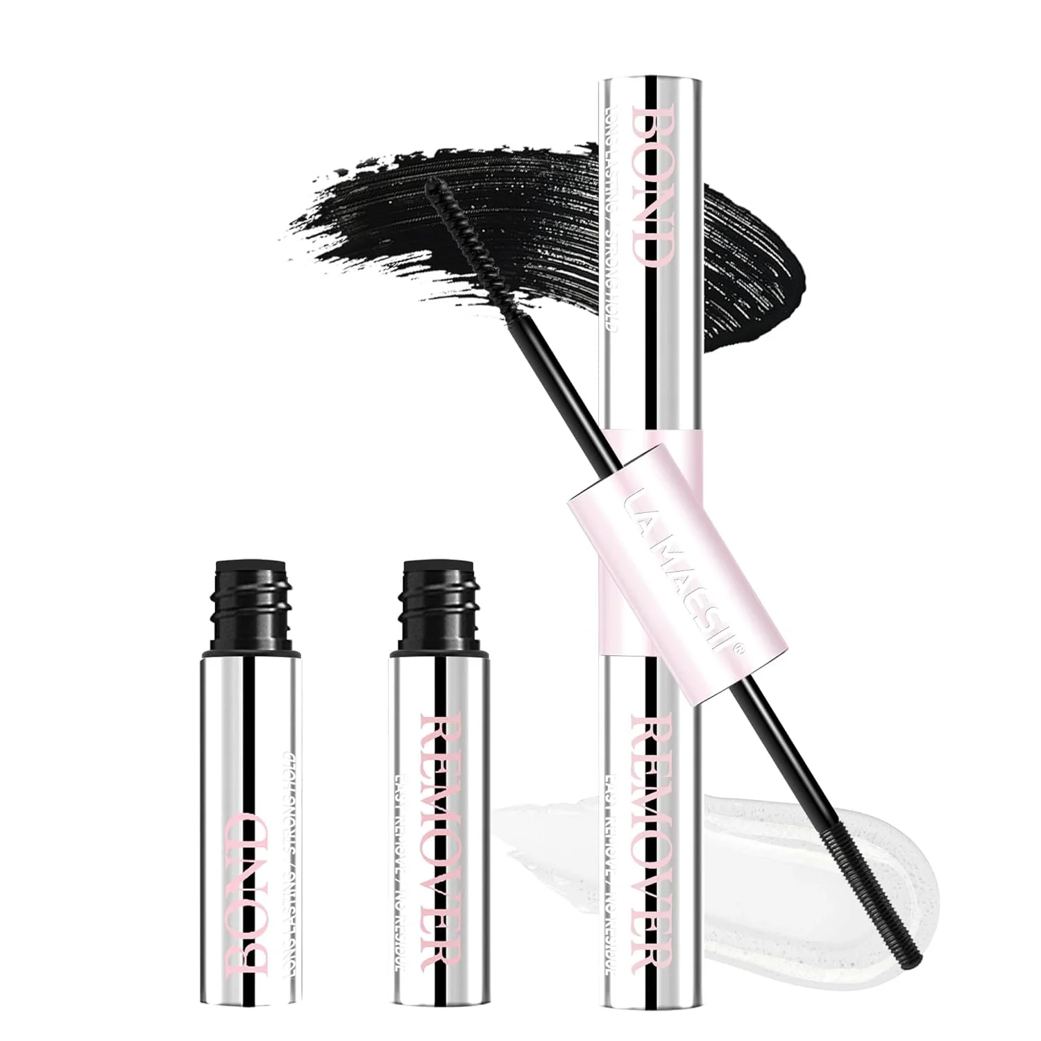 چسب مژه و ریموور LA MAESII، چسب مژه مصنوعی 2 در 1 و ریموور مژه برای مژههای خوشهای، چسب مژه ضد آب با ماندگاری قوی 72 ساعته، ریموور سریع بدون باقیمانده چسب مژه و ریموور LA MAESII، چسب مژه مصنوعی 2 در 1 و ریموور مژه برای مژههای خوشهای، چسب مژه ضد آب با ماندگاری قوی 72 ساعته، ریموور سریع بدون باقیمانده