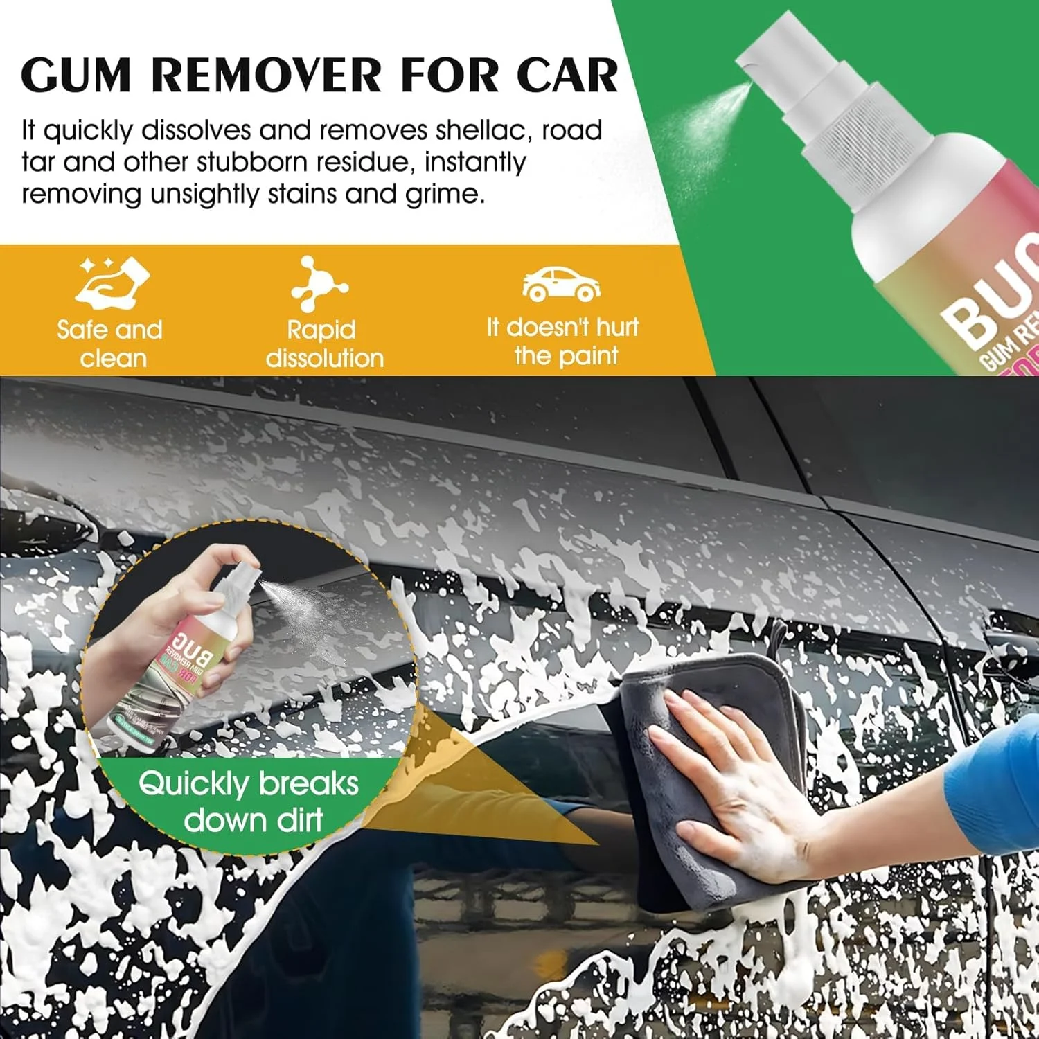 محلول پاک کننده قیر و چسب، پاک کننده برچسب، حلال پاک کننده چسب برای لکه های قیر، پاک کننده مراقبت از خودرو، بقایای چسب، علائم خودکار، لکه های روغن و سوخت، 100 میلی لیتر محلول پاک کننده قیر و چسب، پاک کننده برچسب، حلال پاک کننده چسب برای لکه های قیر، پاک کننده مراقبت از خودرو، بقایای چسب، علائم خودکار، لکه های روغن و سوخت، 100 میلی لیتر