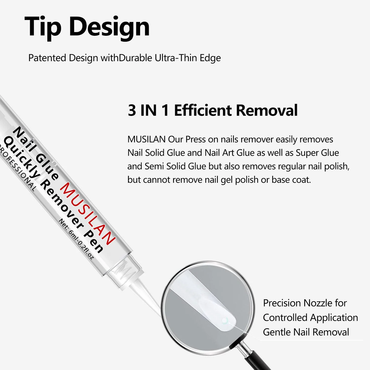 چسب ژل ناخن جامد 10 گرمی با قلم پاک کننده چسب 6 میلی لیتری، چسب ژل ناخن فوق العاده قوی برای ناخن های مصنوعی بدون نیاز به لامپ UV، قلم حذف چسب نوک ناخن حرفه ای با طراحی 3 در 1