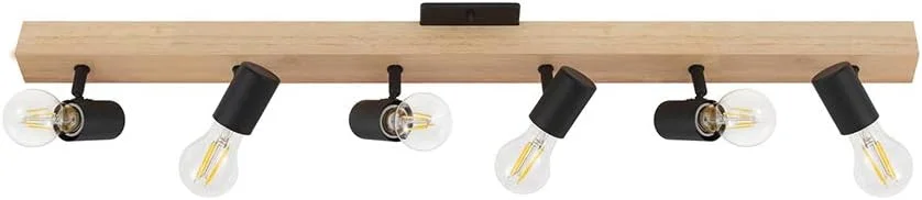 چراغ ریلی کینگزوود EGLO 204198A، با روکش چوب و مشکی چراغ ریلی کینگزوود EGLO 204198A، با روکش چوب و مشکی