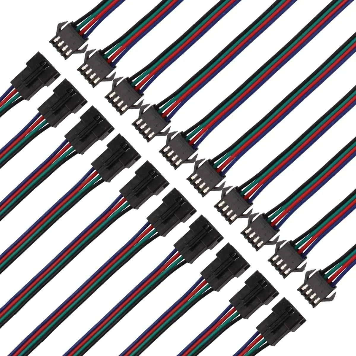 کابل آداپتور سیم نر به ماده 4 پین JST برای نوار چراغ ال ای دی 3528 5050 کابل آداپتور سیم نر به ماده 4 پین JST برای نوار چراغ ال ای دی 3528 5050