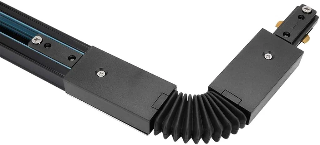 اتصال دهنده ریل چراغ های ریلی 3 سیمه، زاویه دار، انعطاف پذیر، نصب آسان، مشکی