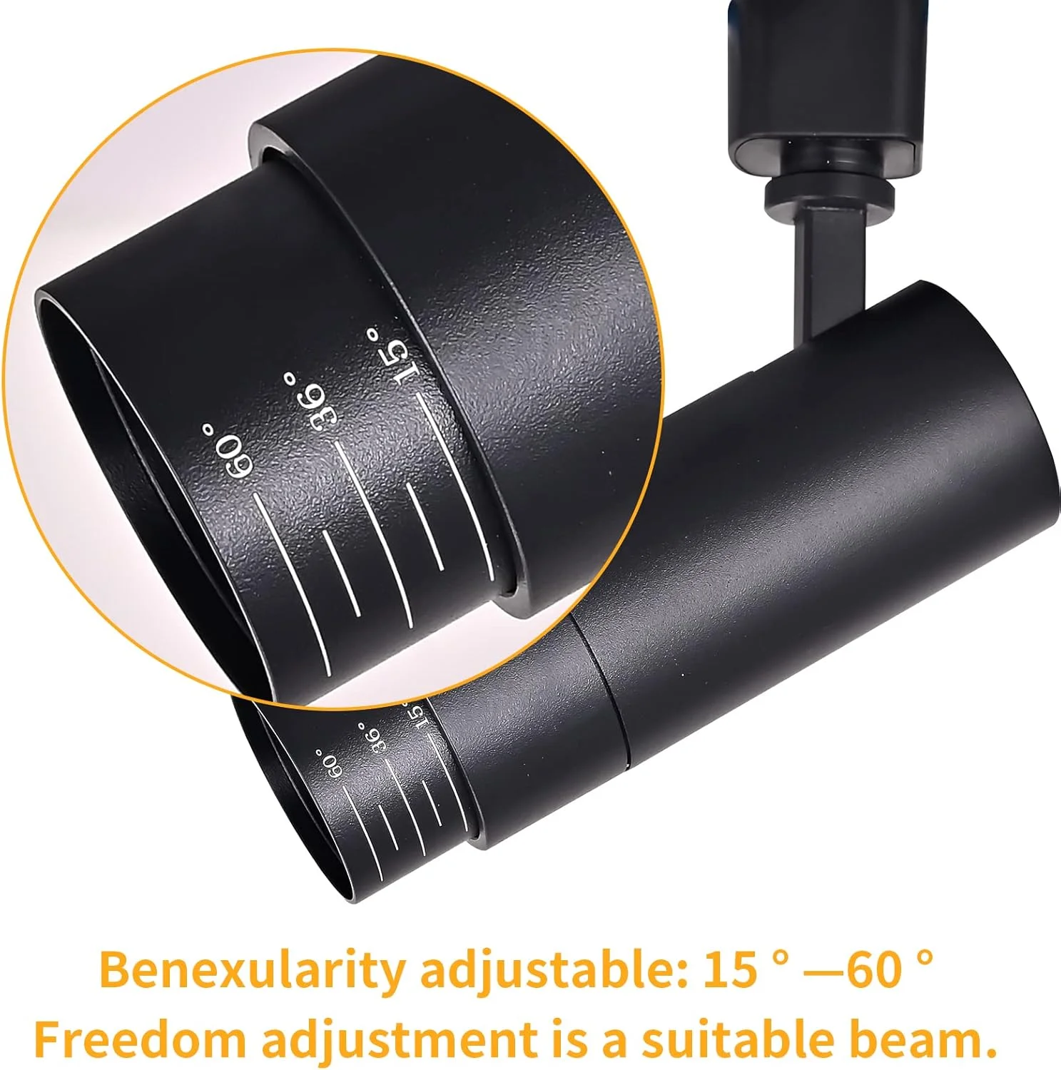 چراغ های ریلی ال ای دی 12 وات دیمرپذیر با 5 دمای رنگ، با قابلیت تنظیم زاویه تابش 15° / 24° / 36° / 45° / 60°، 2700K / 3000K / 3500K / 4000K / 5000K، مناسب برای ریل های تک فاز H