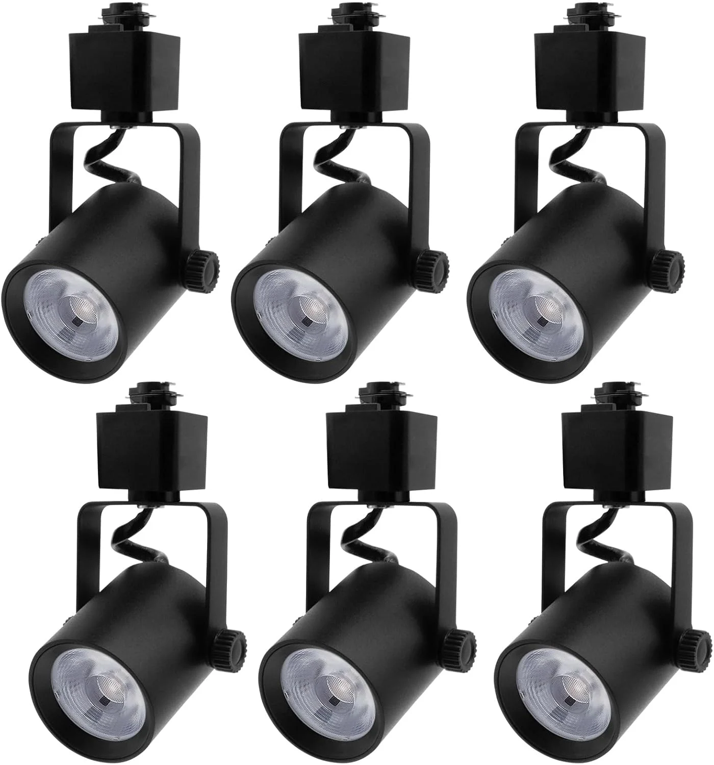 چراغ ریلی LED دیمرپذیر Arcfox، 9 وات 3000 کلوین نور سفید گرم، زاویه قابل تنظیم چندگانه، نورپردازی ریلی نوع H تک مداره 3 سیمه برای آشپزخانه، اتاق غذاخوری، نمایشگاه آثار هنری دیواری (بسته 6 عددی، مشکی)