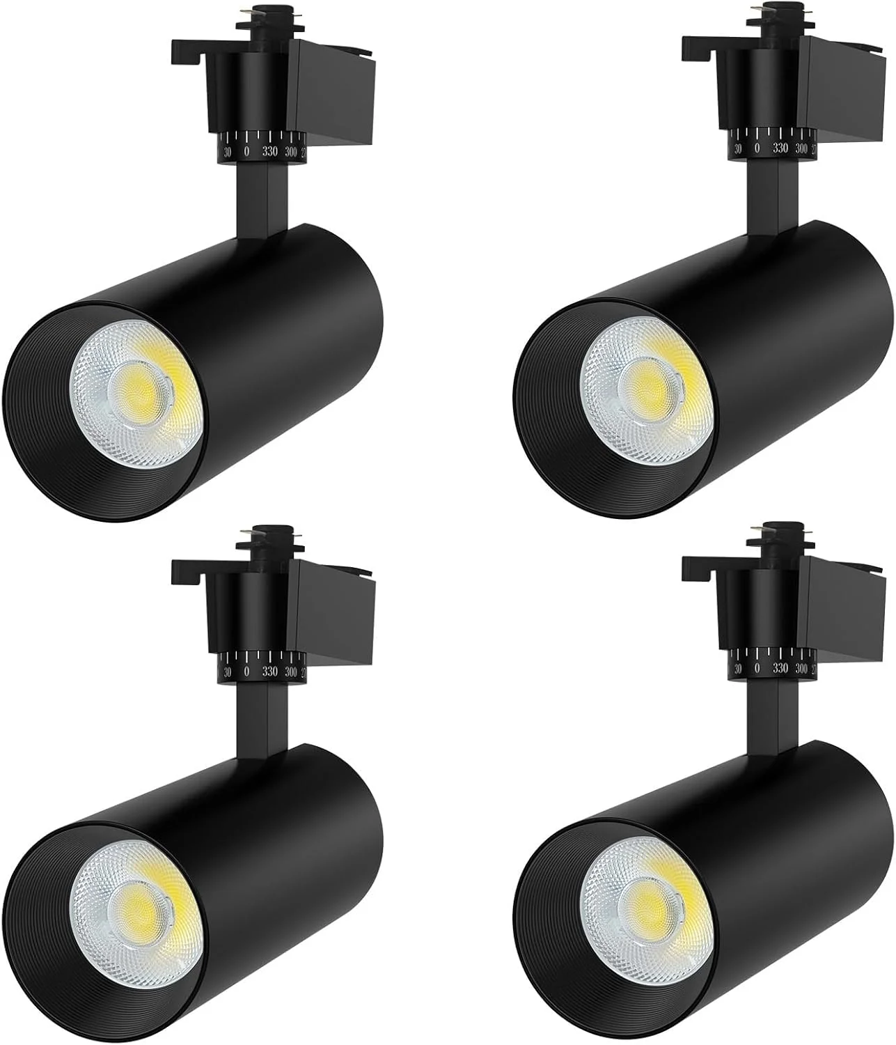 ست چراغ ریلی 20 وات، چراغ های LED قابل تنظیم 3000k-4000k-6500k، چراغ های ریلی سقفی برای نورپردازی آشپزخانه، آثار هنری، 800 لومن (چراغ - 4 عدد)