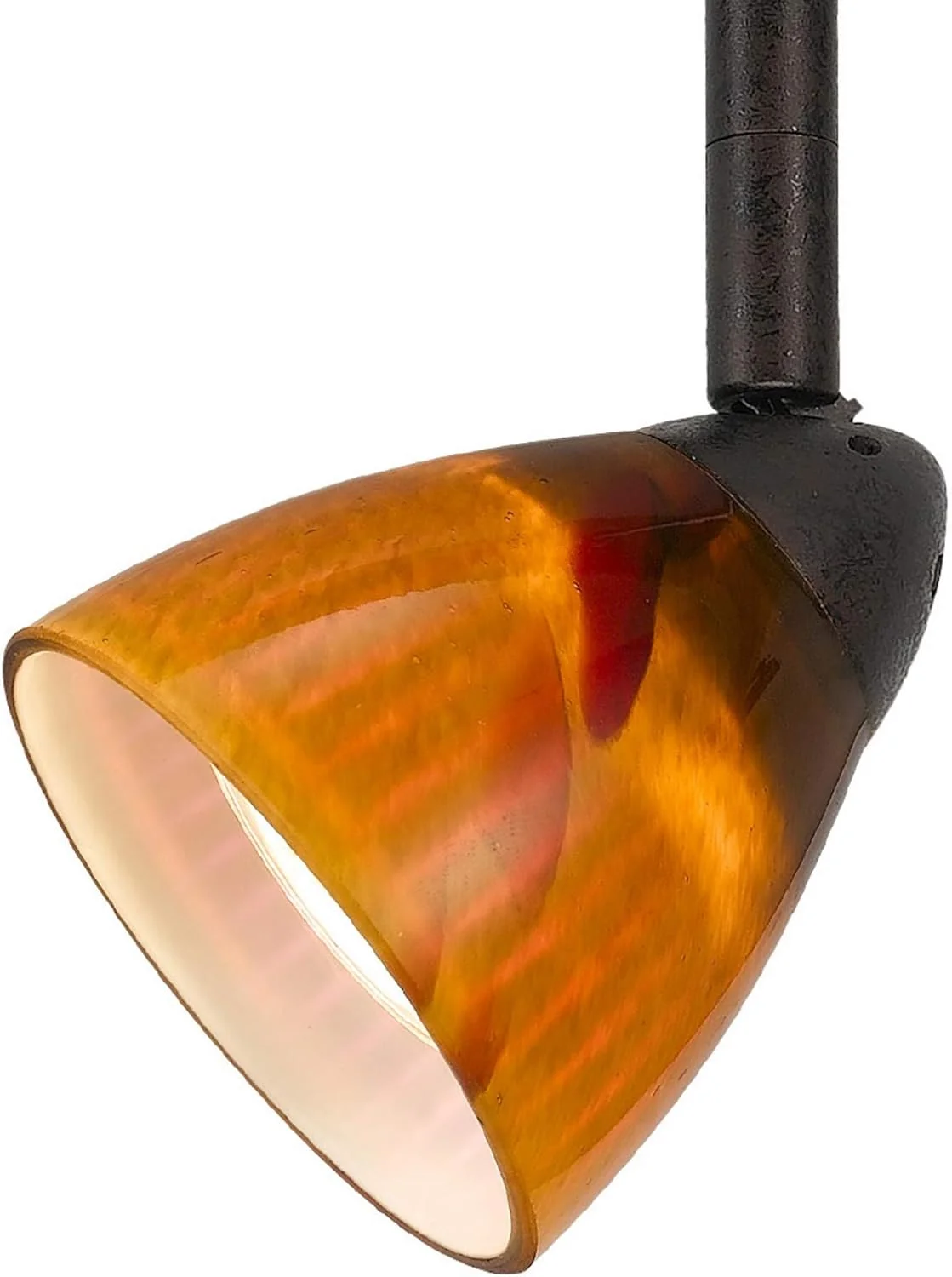 چراغ ریلی با حباب شیشه ای و قاب فلزی، زرد و برنزی تیره