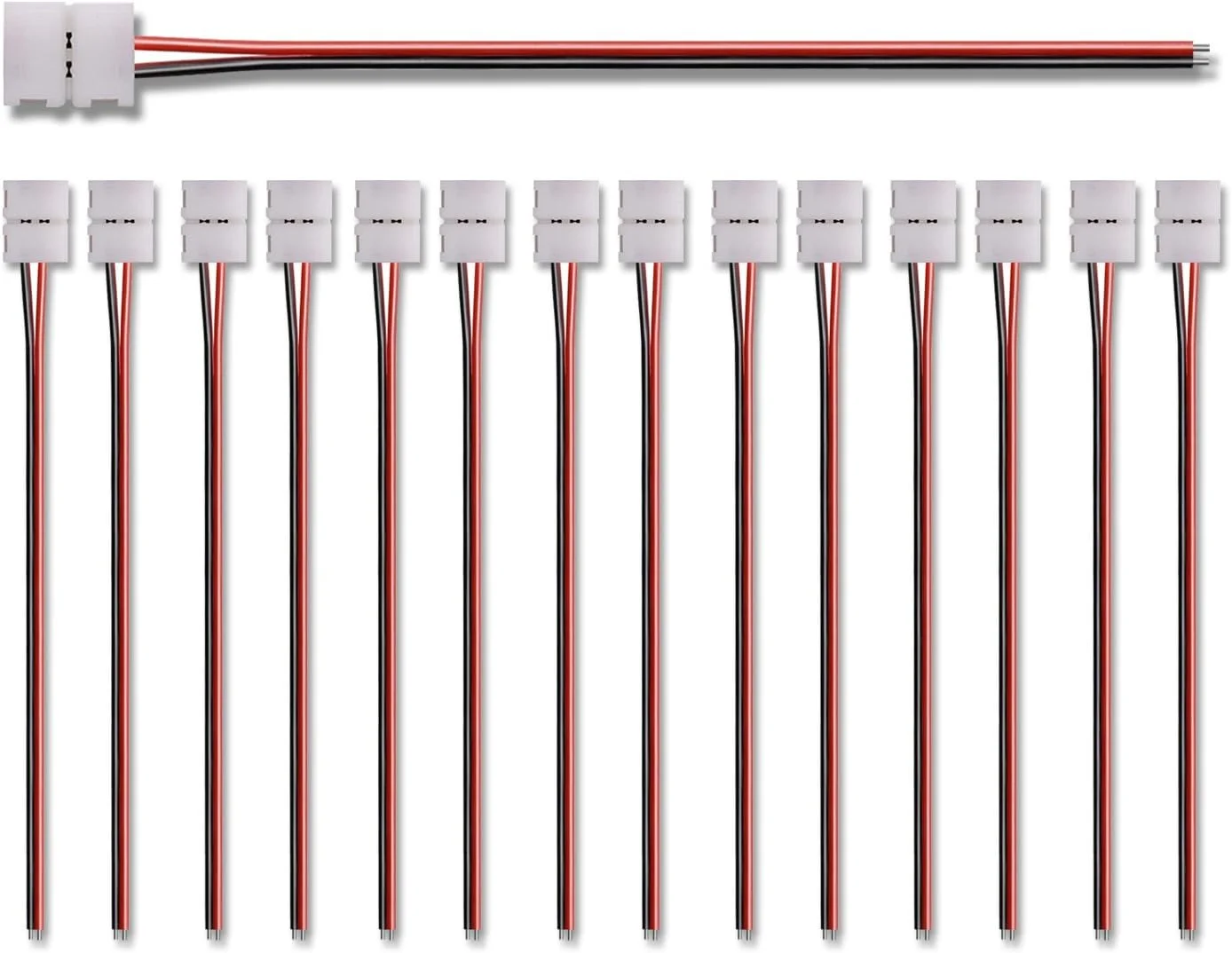 AWSOM بسته 15 عددی کانکتور نوار چراغ LED 2 پین 8 میلی متری، کانکتورهای پیگتیل نوار LED برای نوارهای چراغ LED تک رنگ SMD3528
