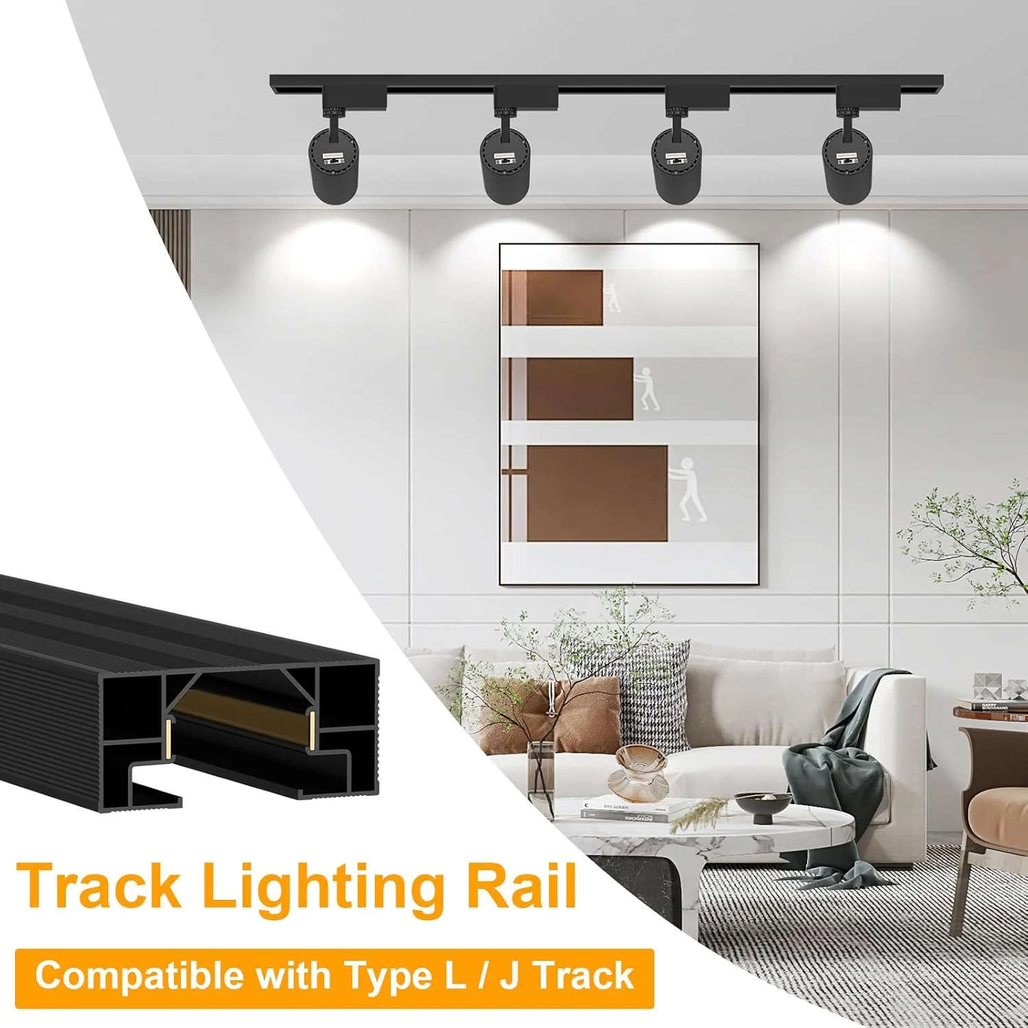 ریل نورپردازی مسیر، ریل سقفی 1 متری، اتصالات نورپردازی مسیر سقفی برای آشپزخانه، نورپردازی تاکیدی هنری